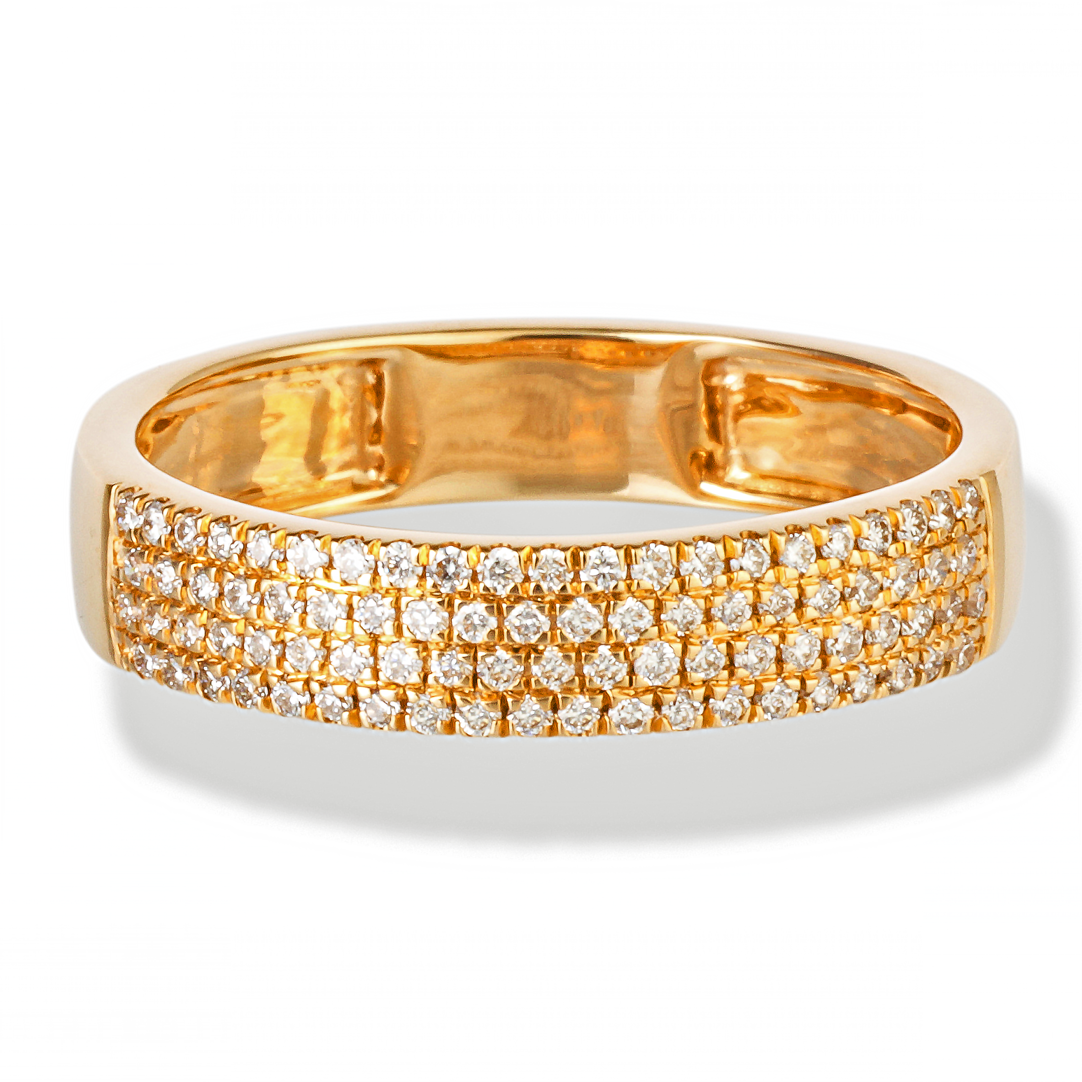 Anillo De 4 Filas De Diamantes, 0.31 CT