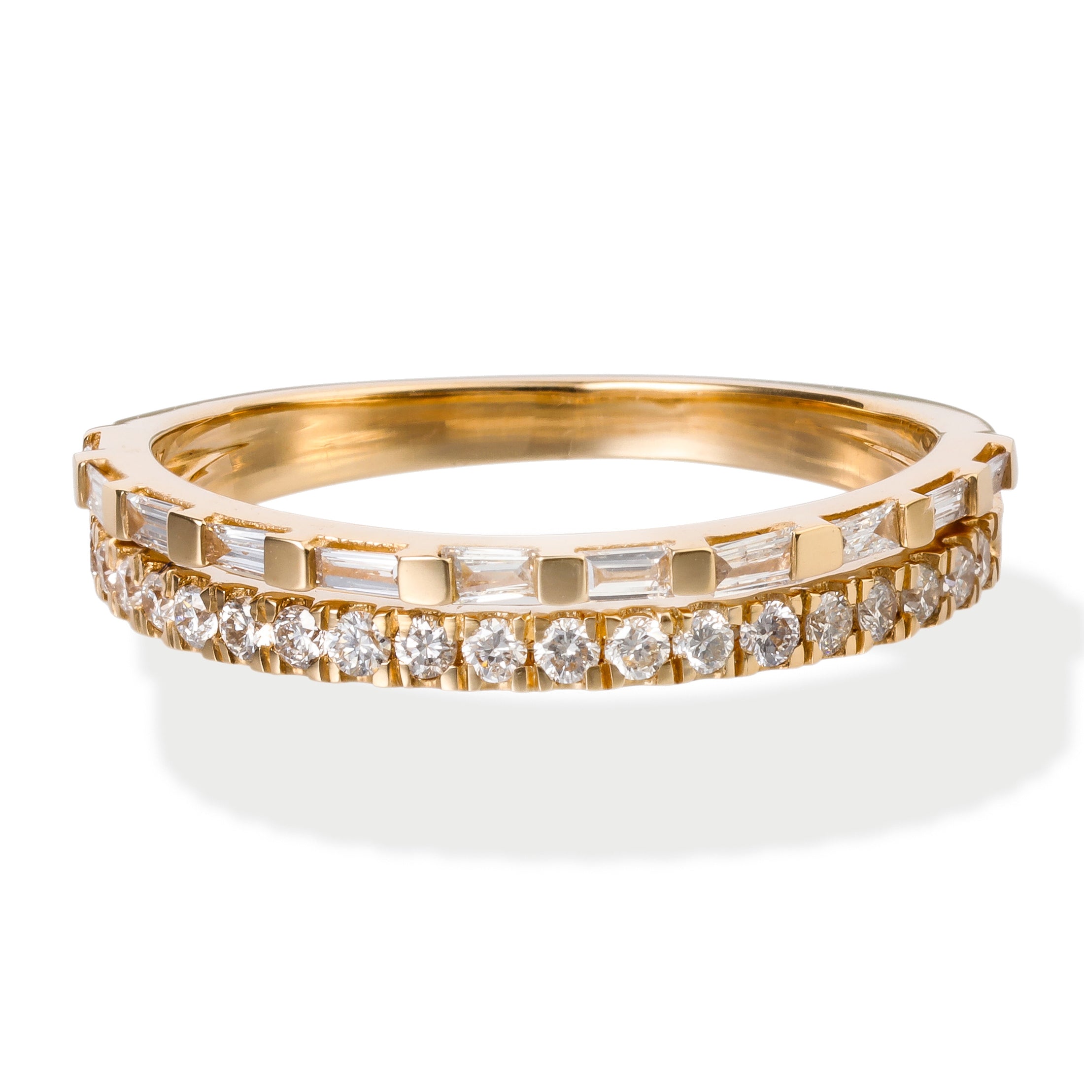 Anillo Diamantes Redondo/Baguette, 0.33 CT