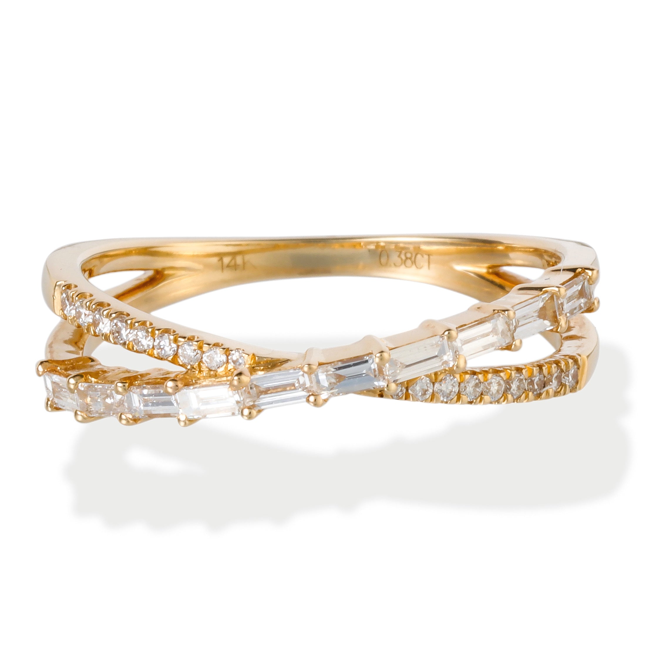 Anillo Diamantes Redondos/Baguette, 0.38 CT