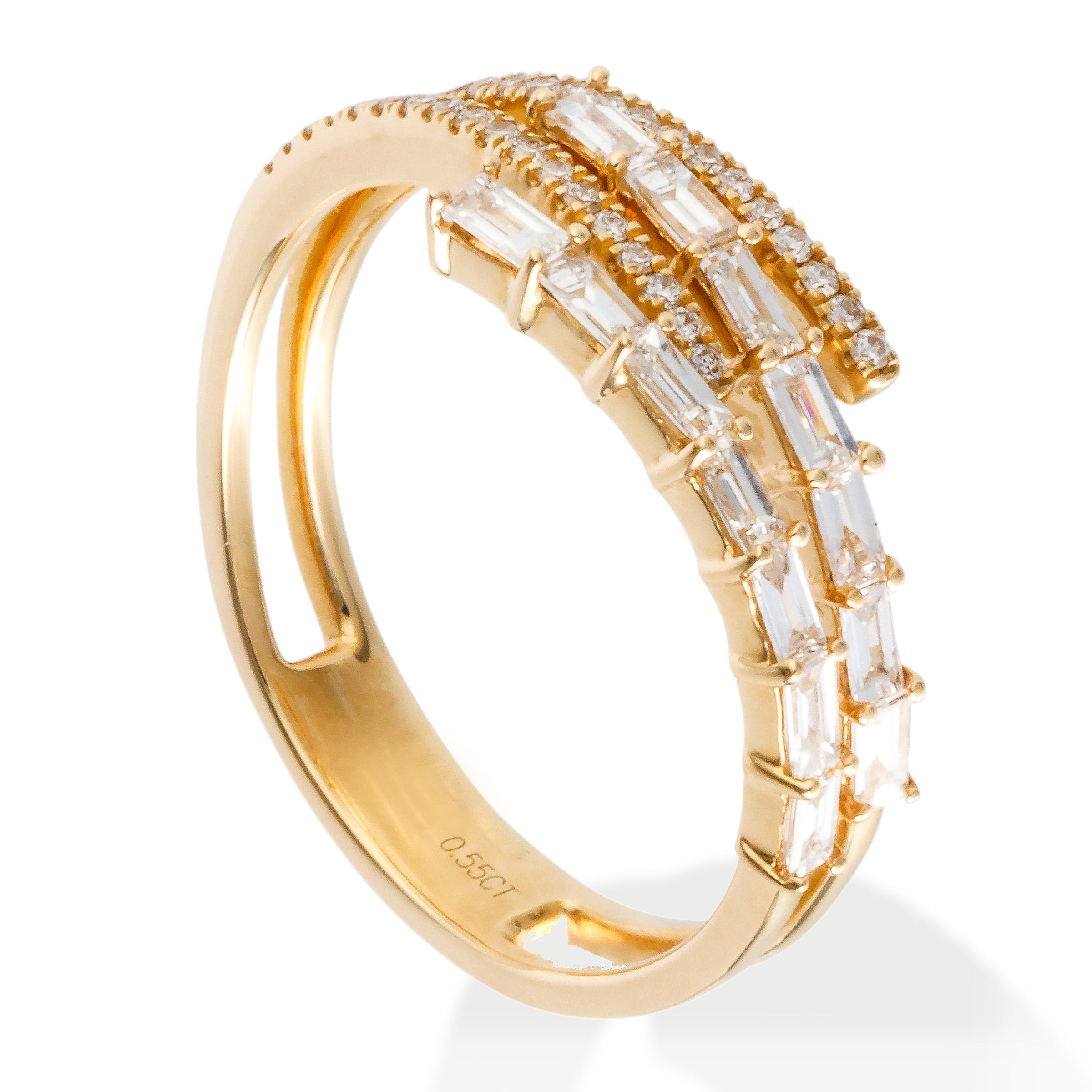 Anillo Redondo / Baguette De Diamantes 0.55 Ct.