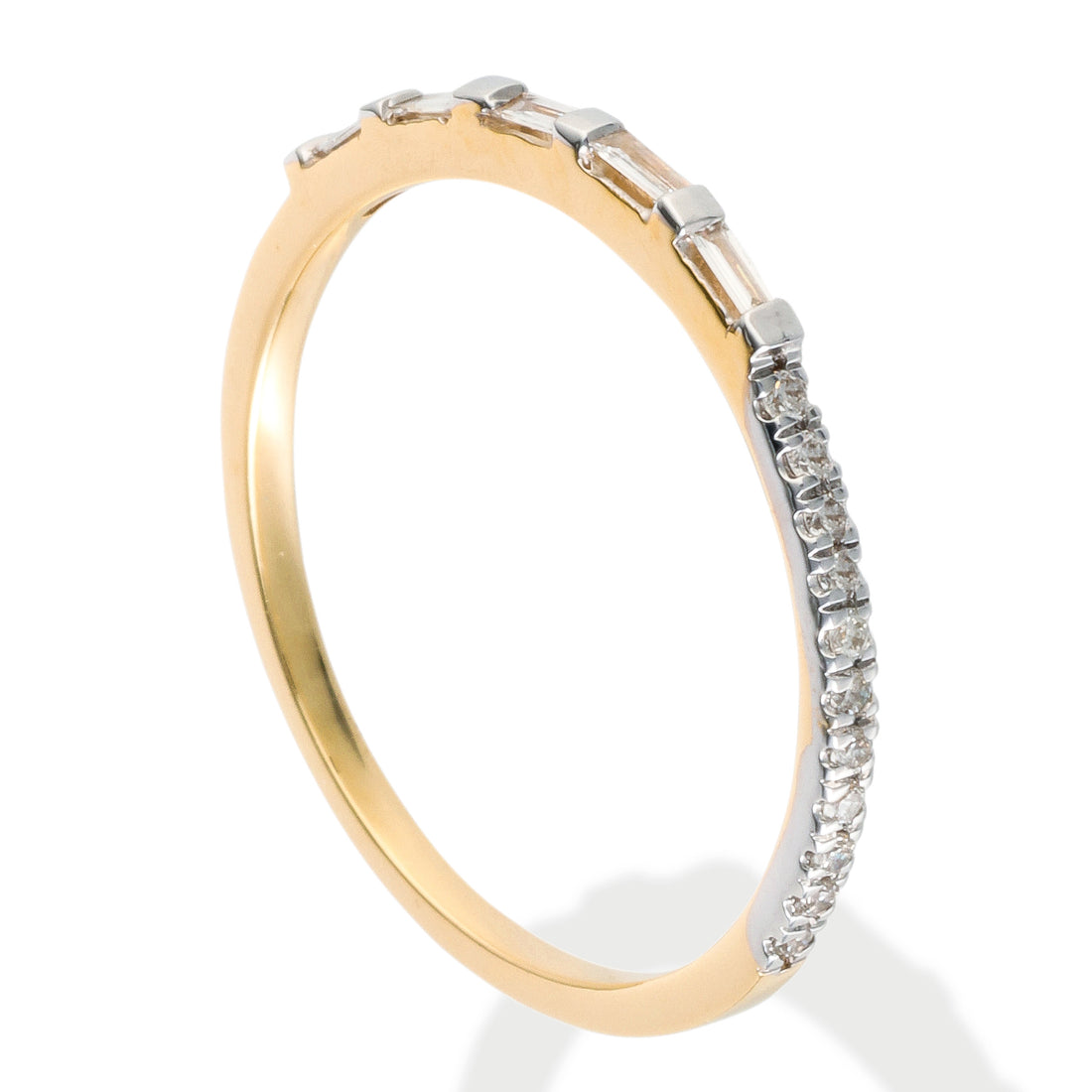 Anillo Diamantes Redondo / Baguette, 0.11 CT