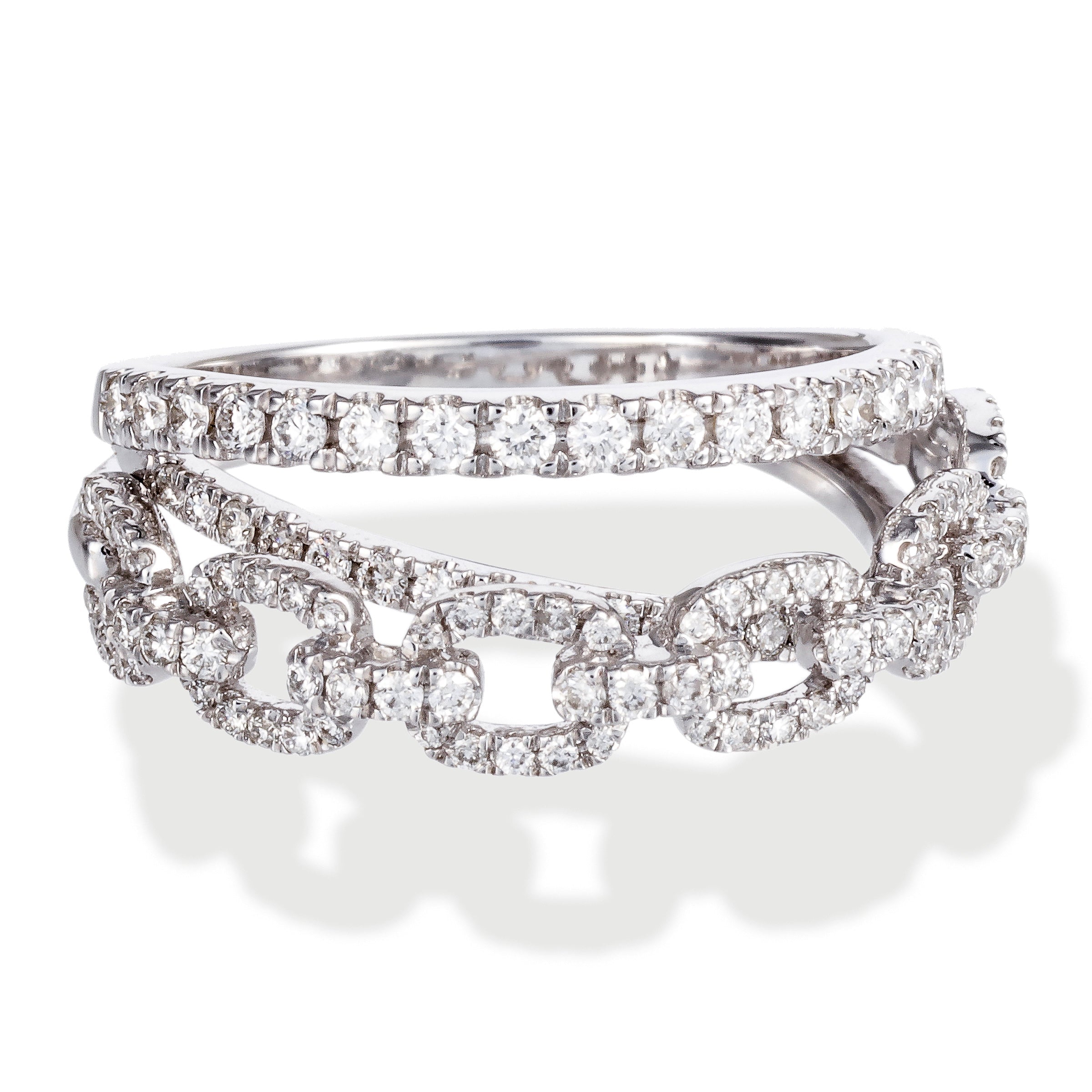 Anillo De Eslabones De Diamantes 0.65 Ct.