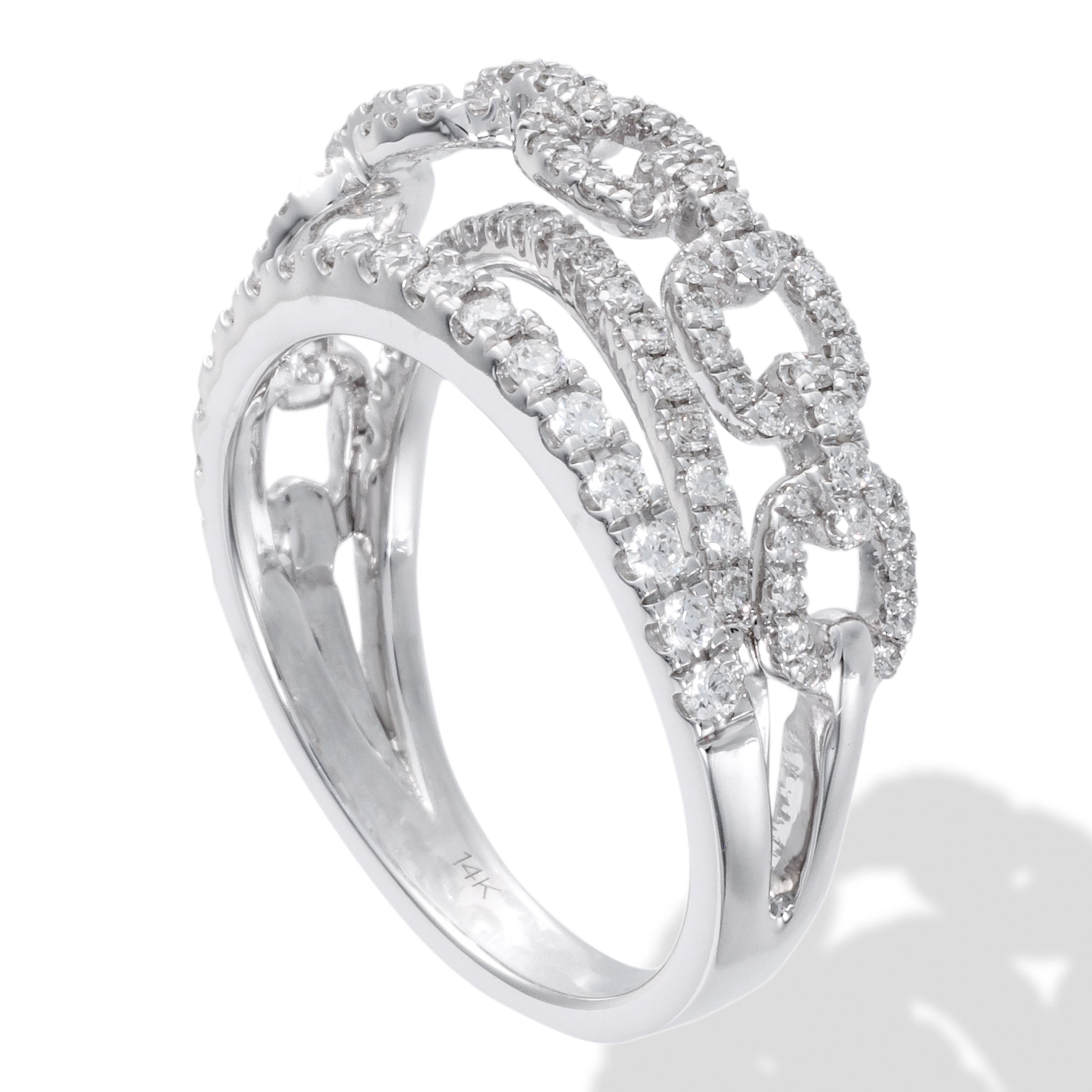 Anillo De Eslabones De Diamantes 0.65 Ct.