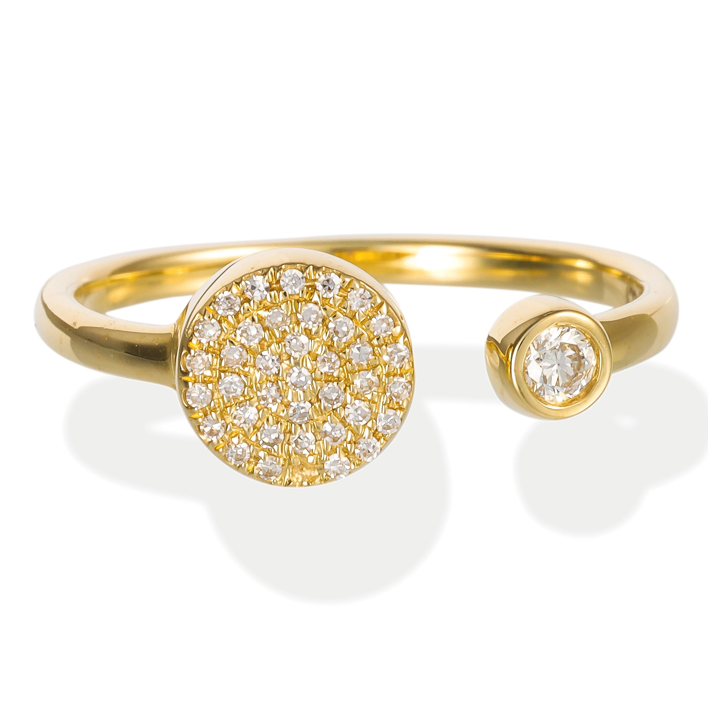 Anillo De Disco Redondo De Diamante 0.13 Ct.