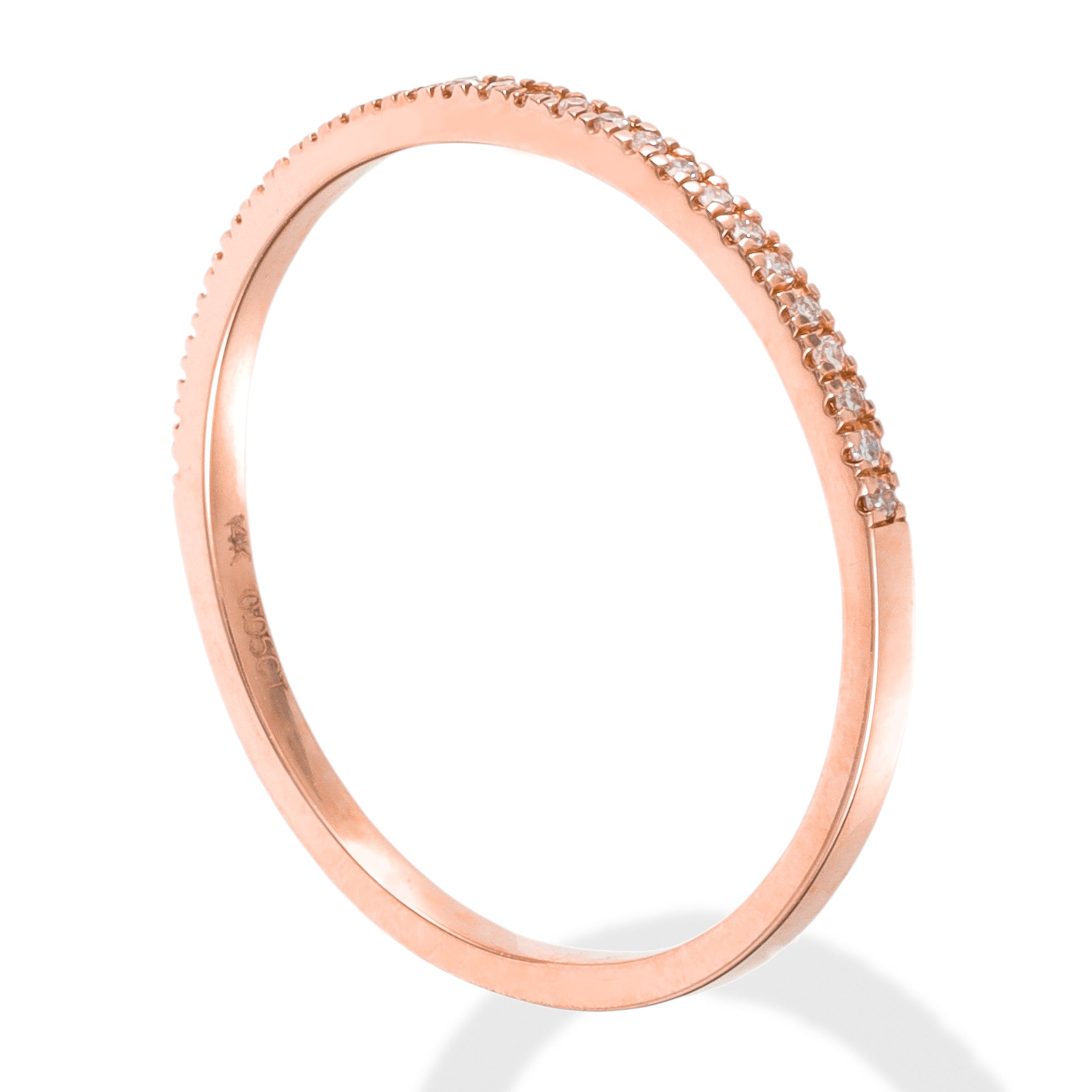 Anillo De Diamantes Media Banda 0.05 Ct.