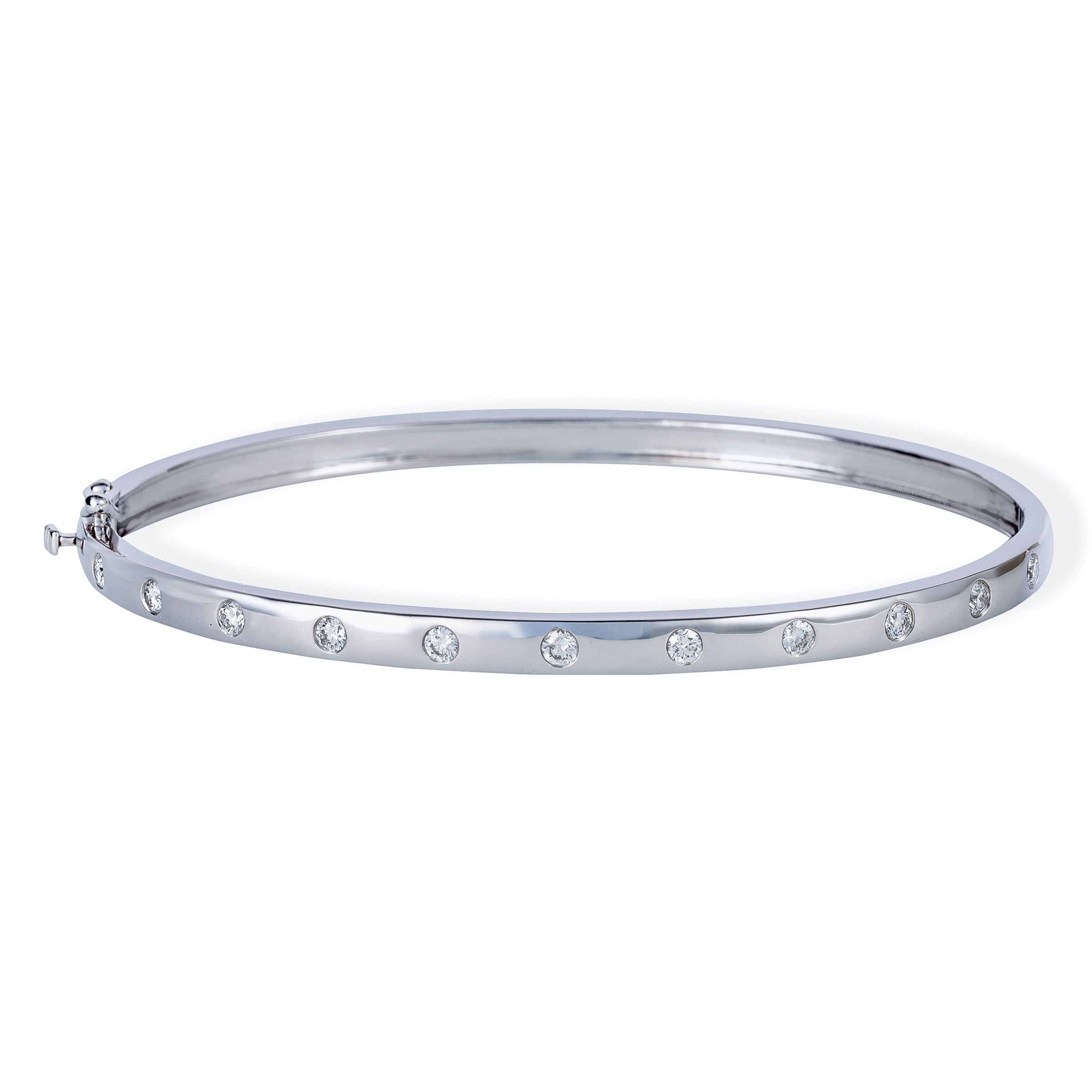 Brazalete De Diamantes De Oro Blanco De 14 Kt 0.55 Ct.