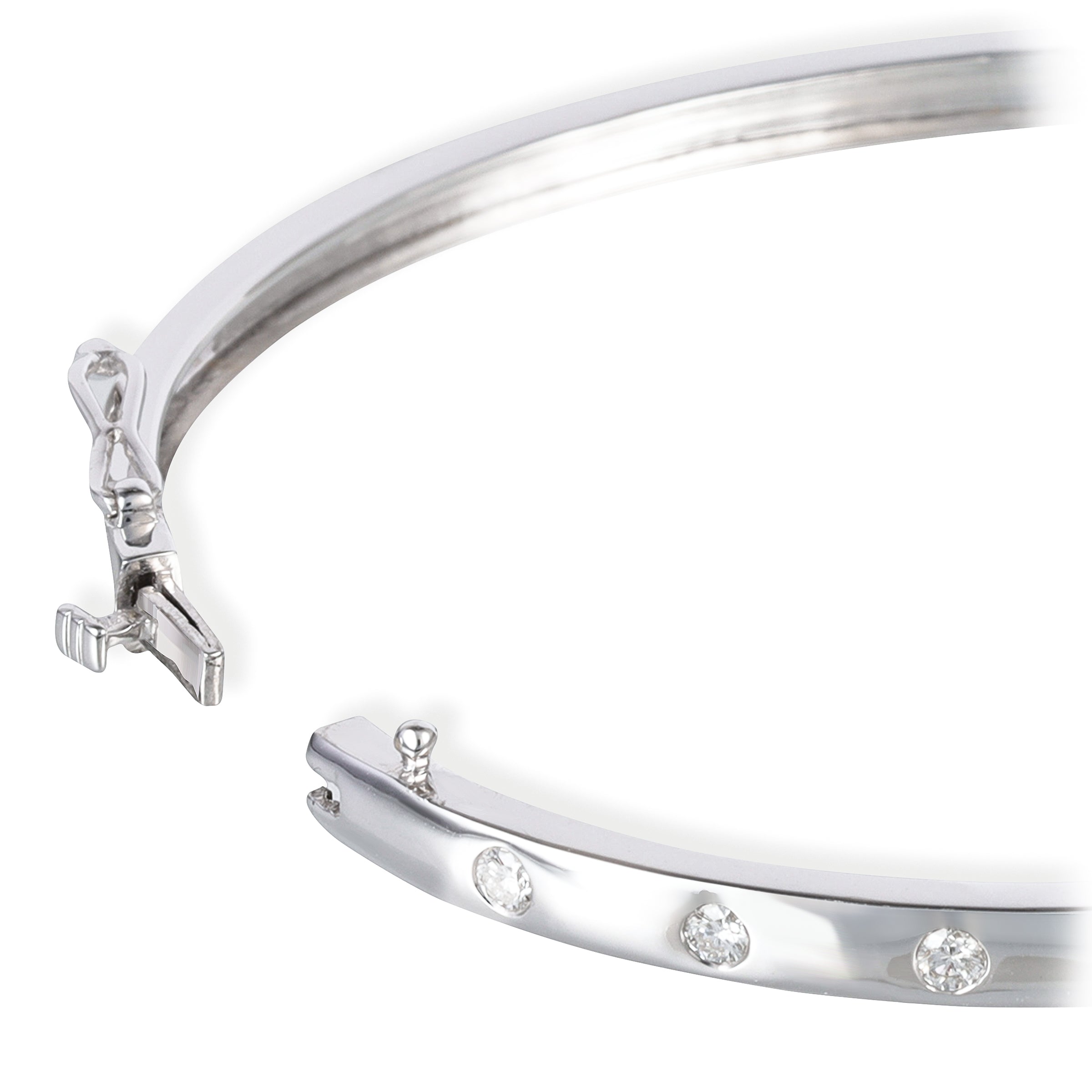 Brazalete De Diamantes De Oro Blanco De 14 Kt 0.55 Ct.