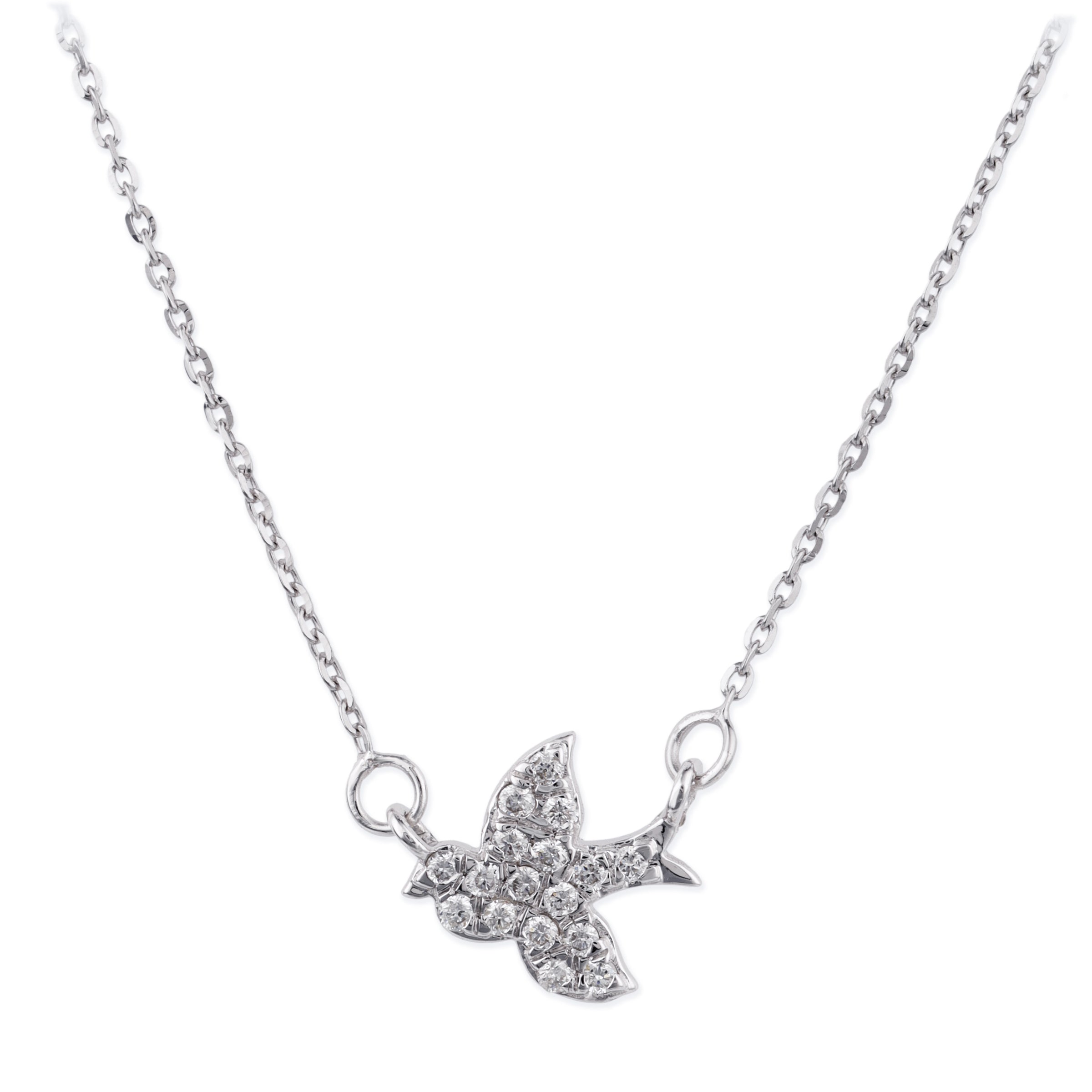 Collar De Pájaro De Diamantes 0.11 Ct.