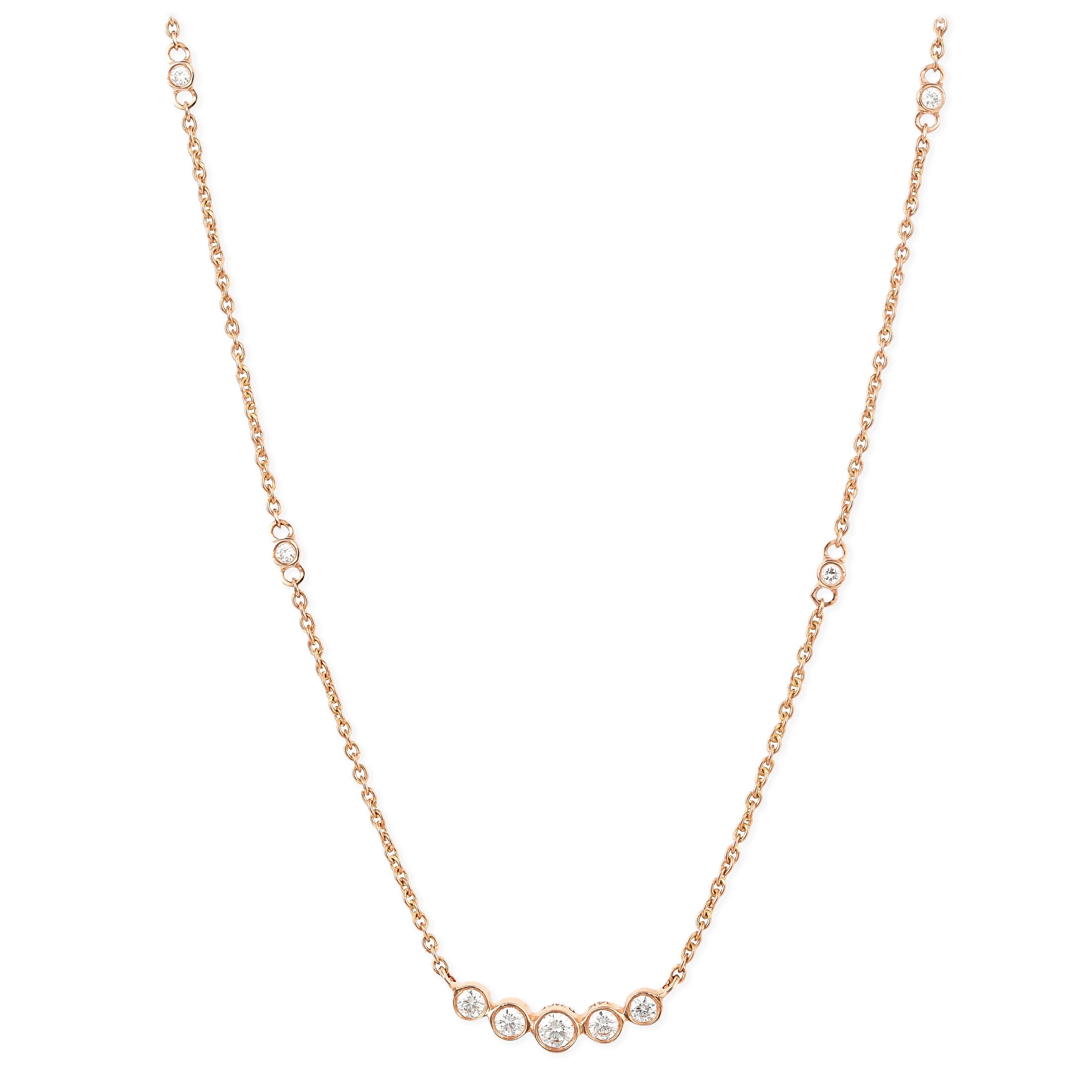 Collar Curvo De 5 Piezas Con Diamantes De 14Kt, 0.26 CT
