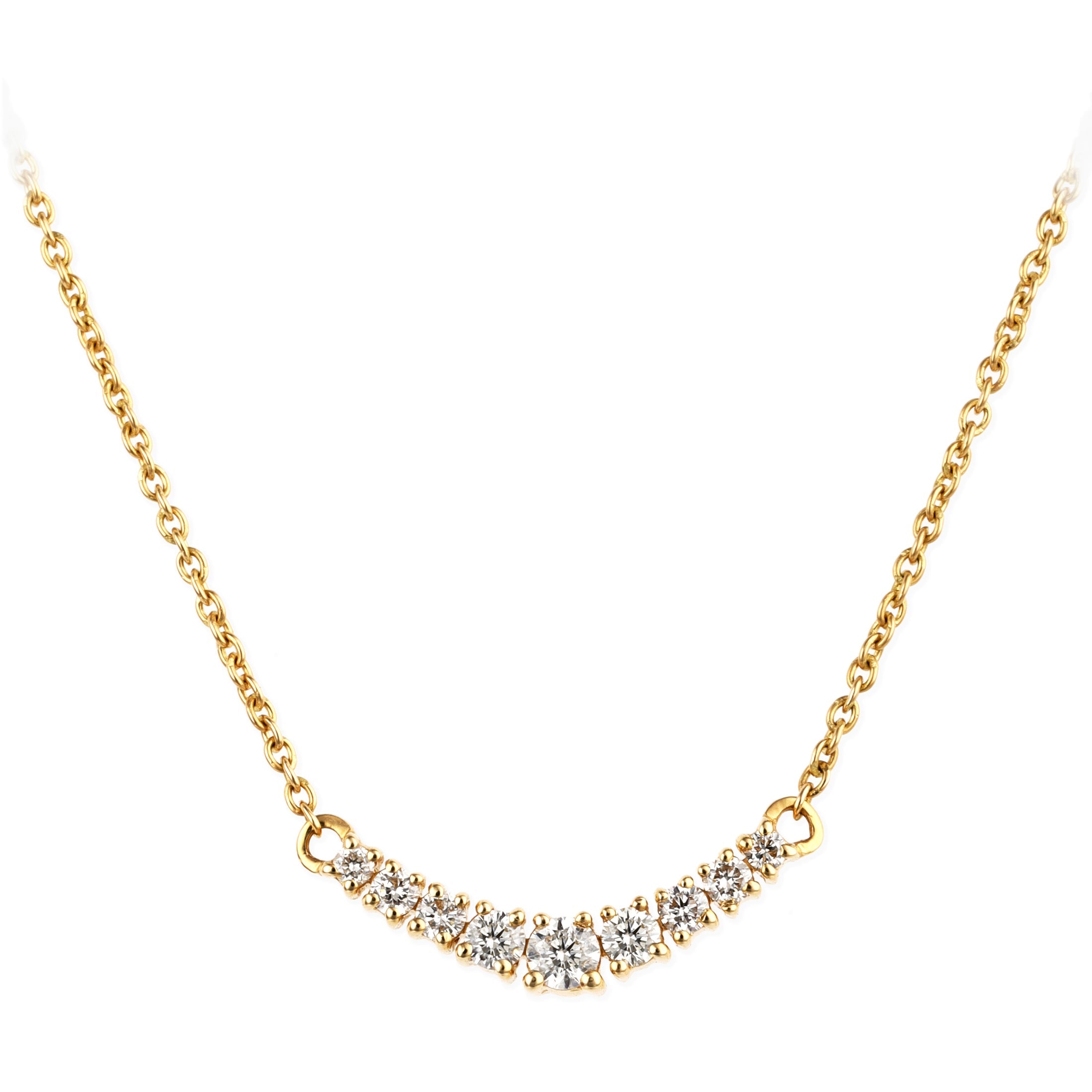 Collar Curvo De 9 Piezas Con Diamantes De 14Kt, 0.27 CT
