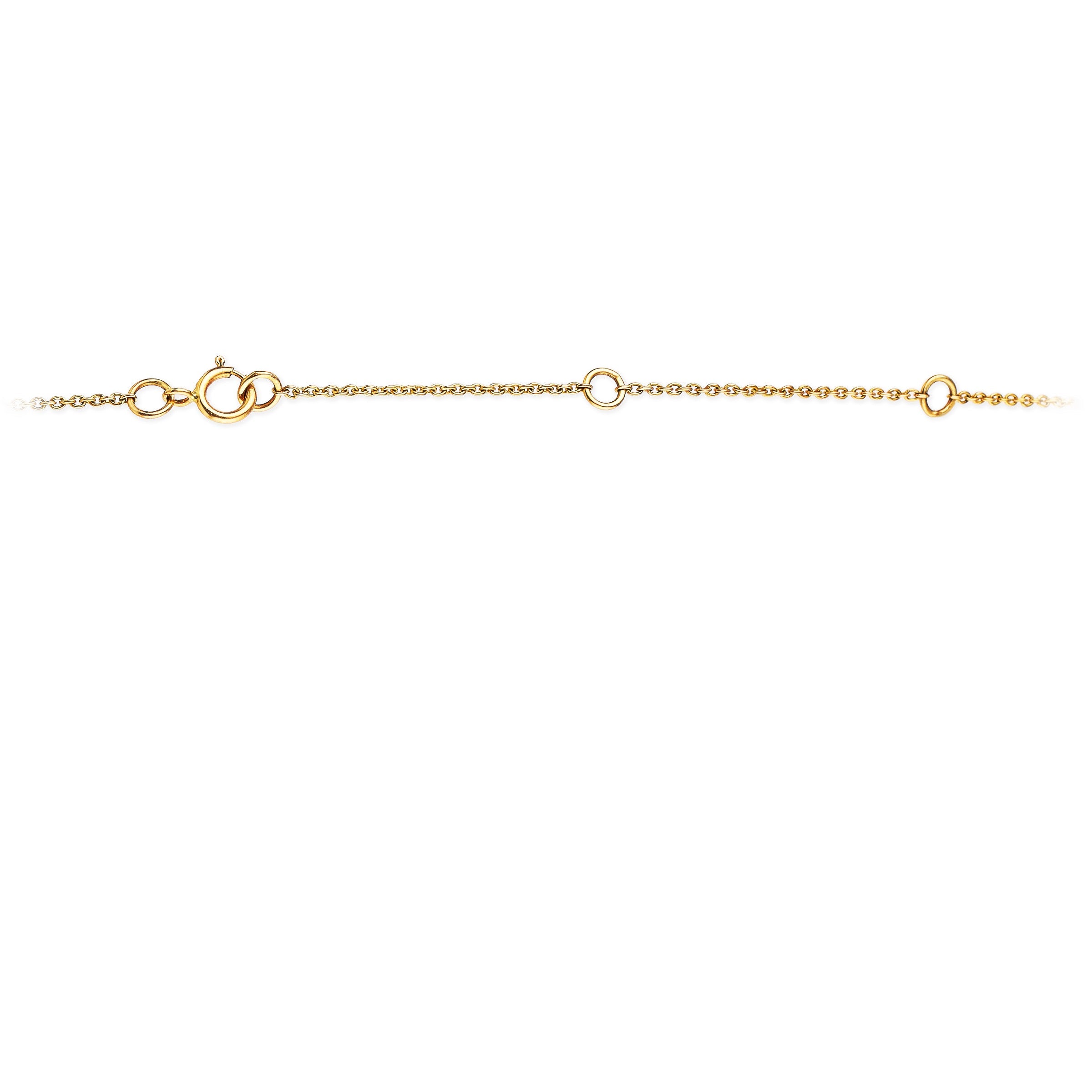 Collar De Barra Curva De Diamantes De Oro Amarillo 0.29 Ct.