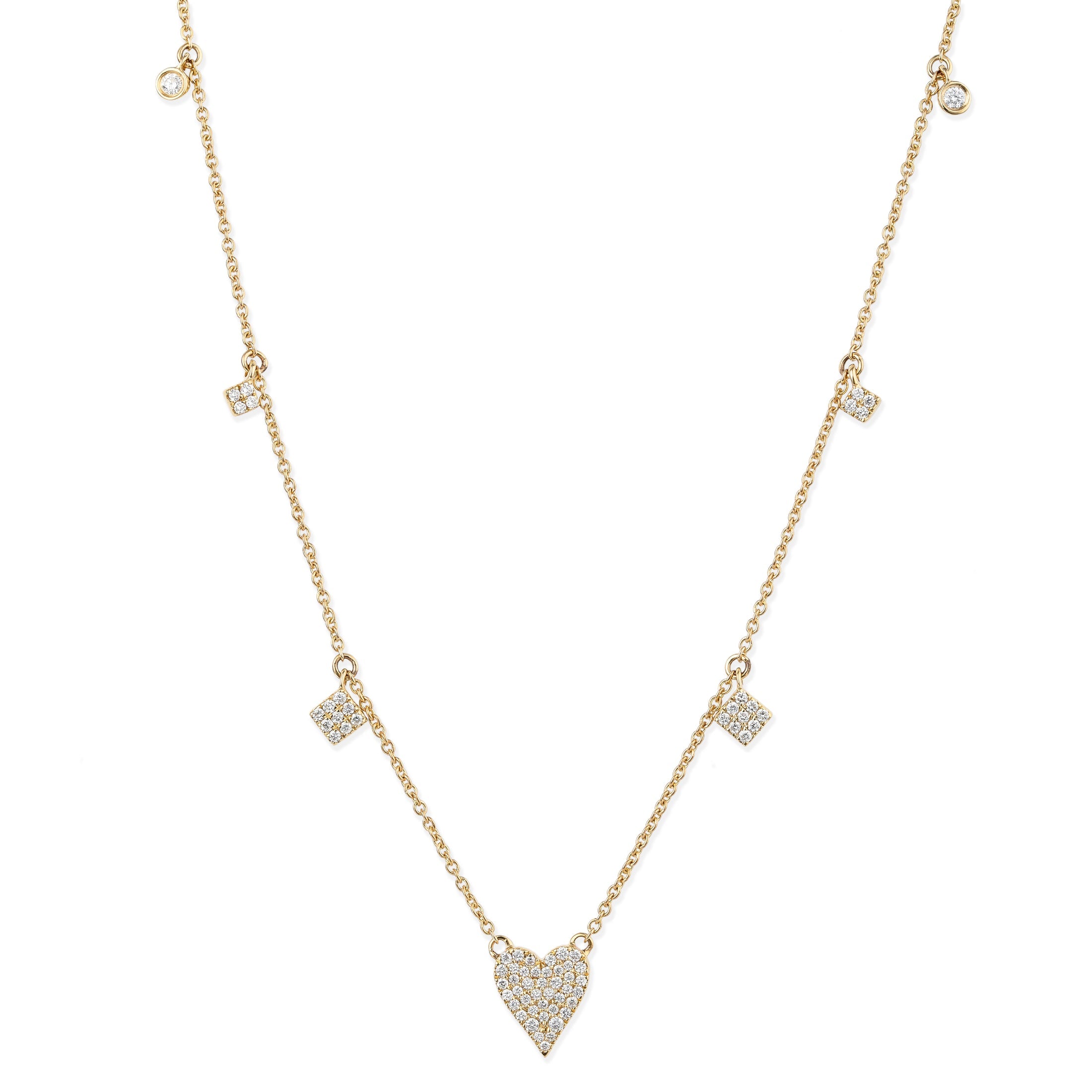 14Kt Diamond Heart Shaped Necklace, 0.33 CT