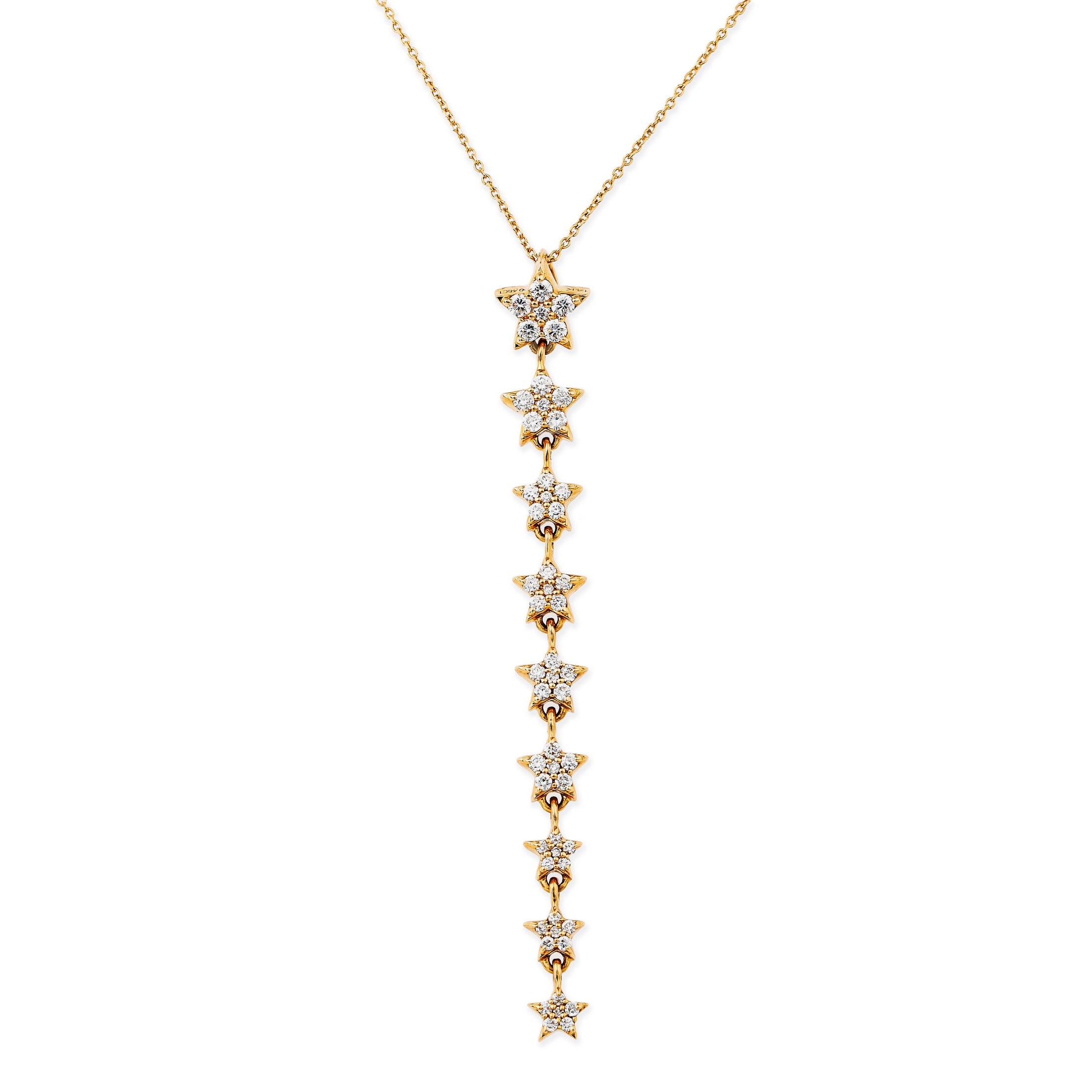 Collar De 9 Estrellas Con Diamantes De 14Kt, 0.46 CT