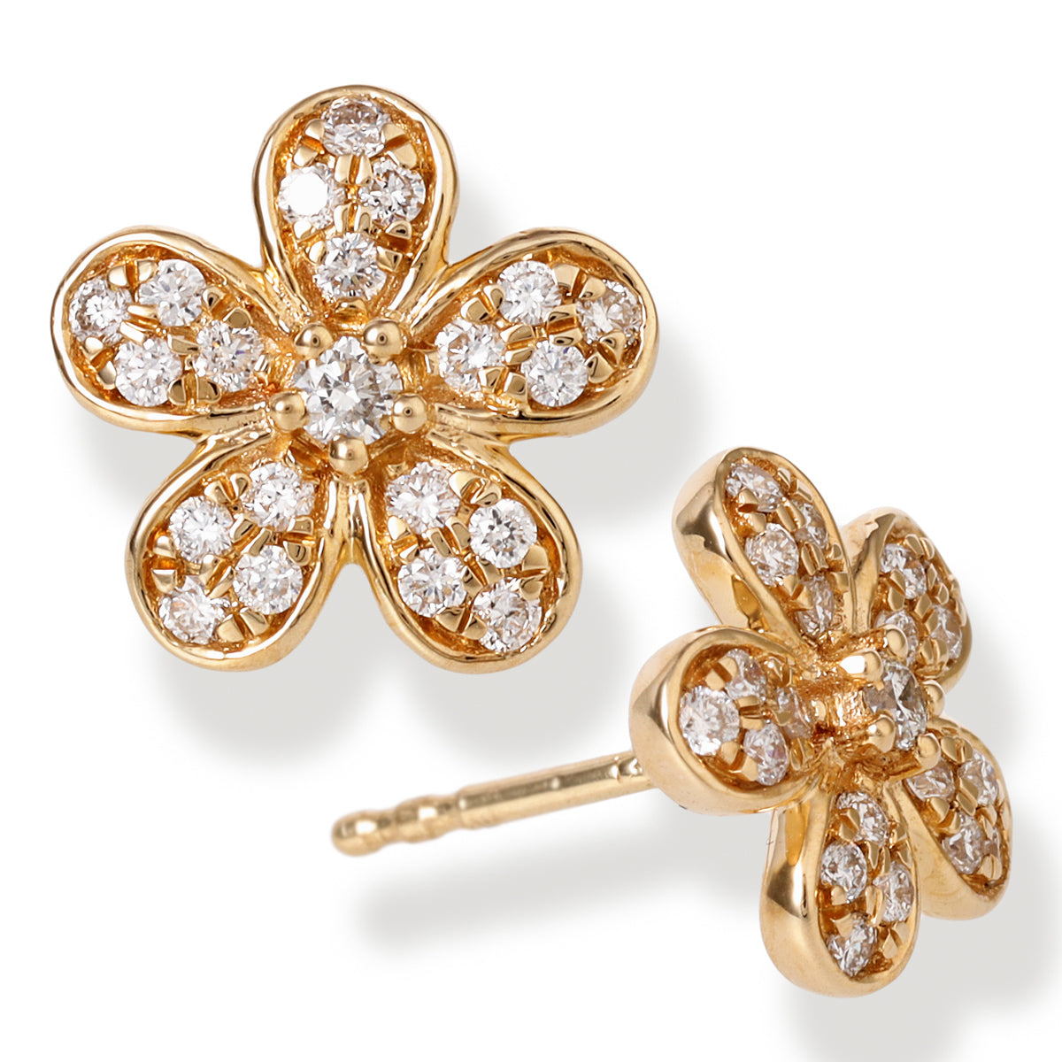 Pendientes En Forma De Flor De Diamante 0.34 Ct.