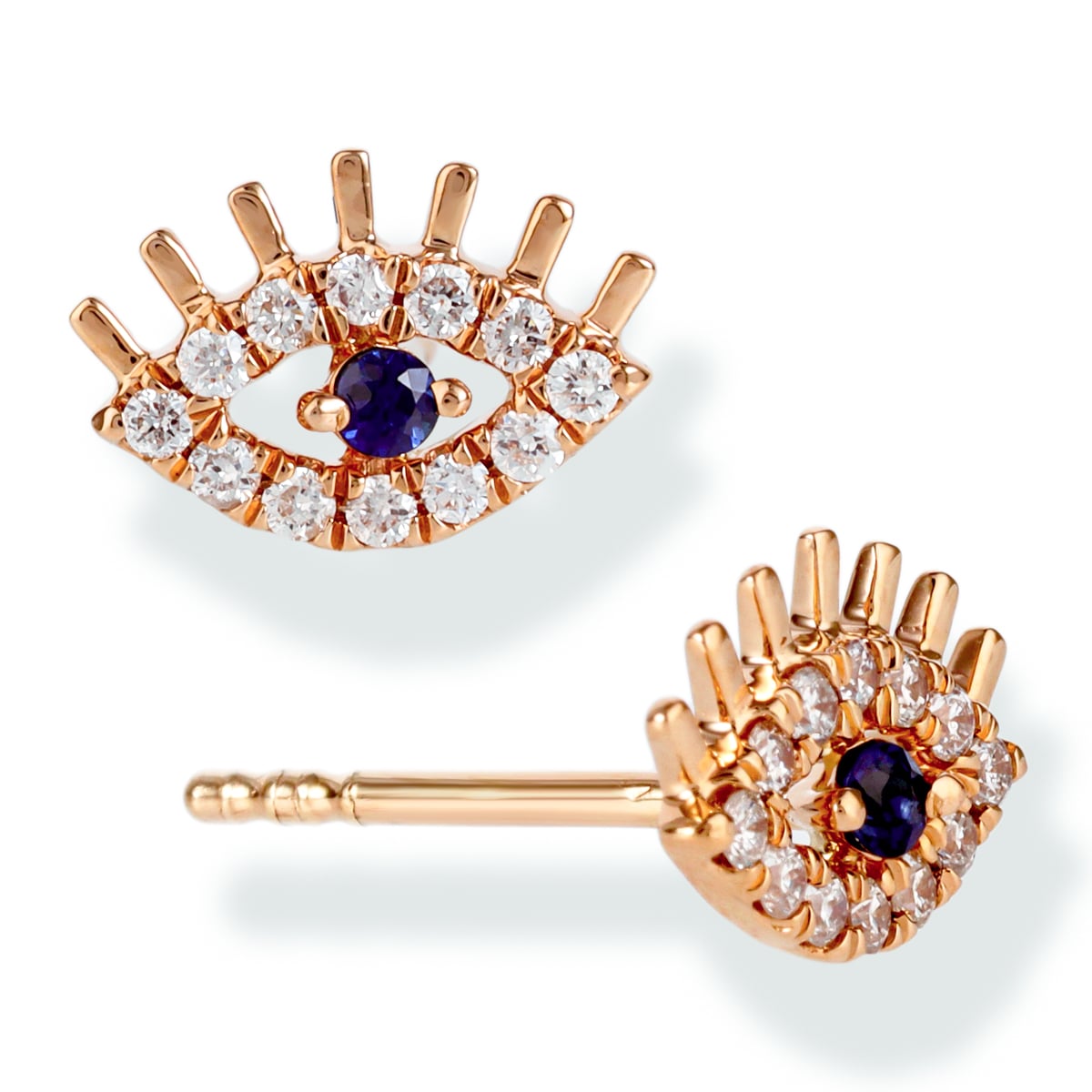 Pendientes De Ojo Malvado De Diamante 0.2 Ct.