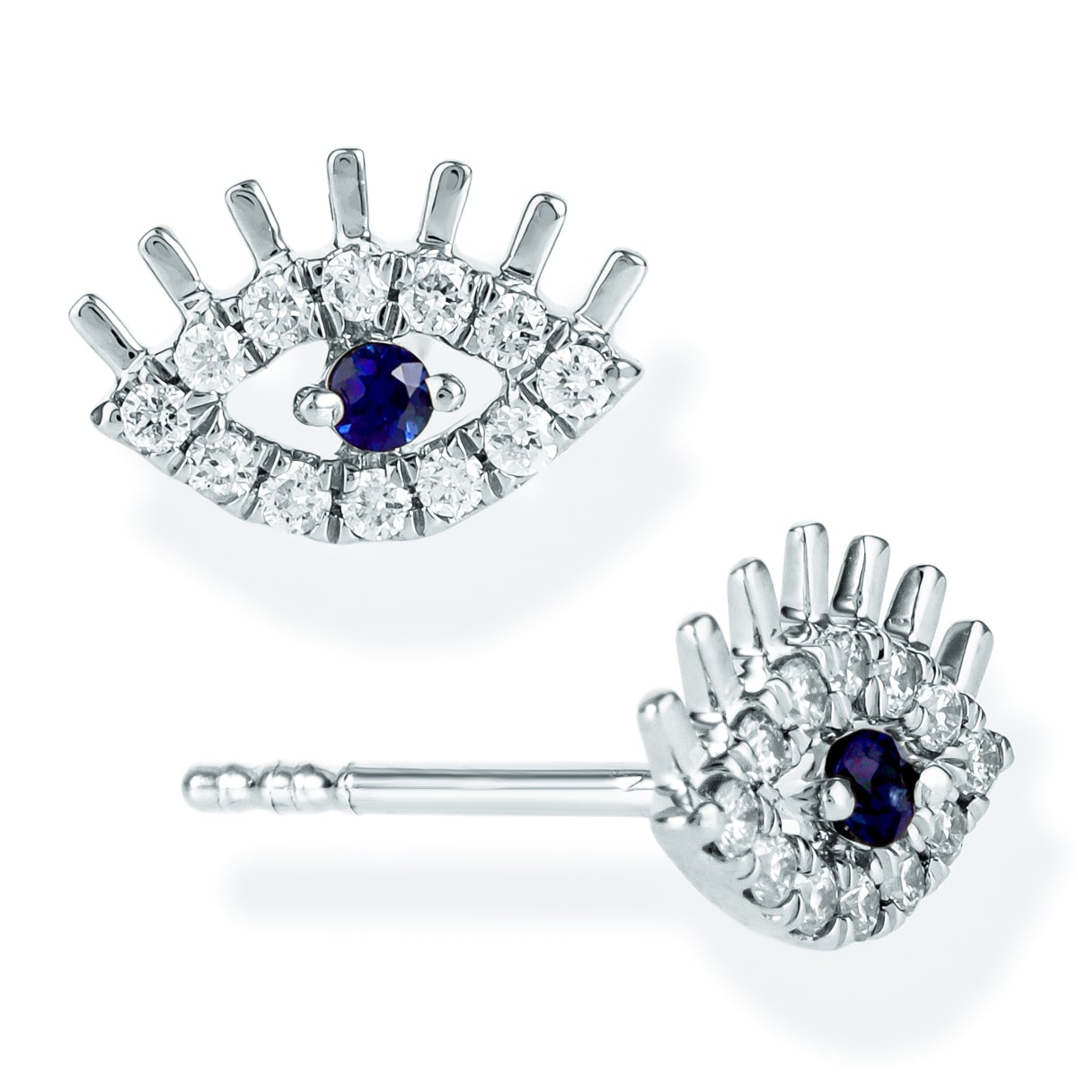 Pendientes De Ojo Malvado De Diamante 0.2 Ct.