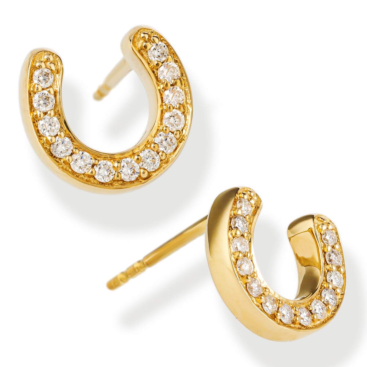 Pendientes De Herradura De Diamante 0.14 Ct.