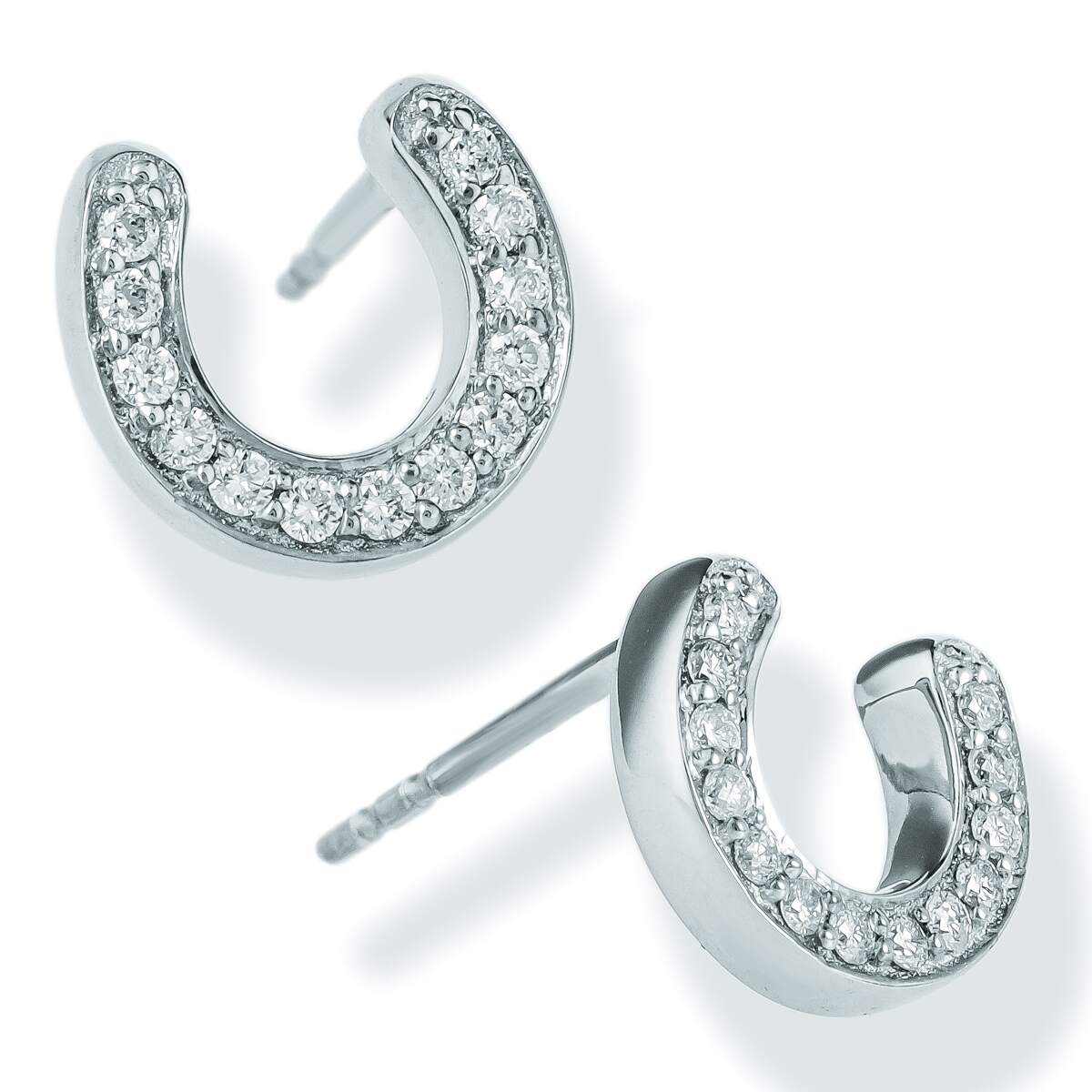 Pendientes De Herradura De Diamante 0.14 Ct.