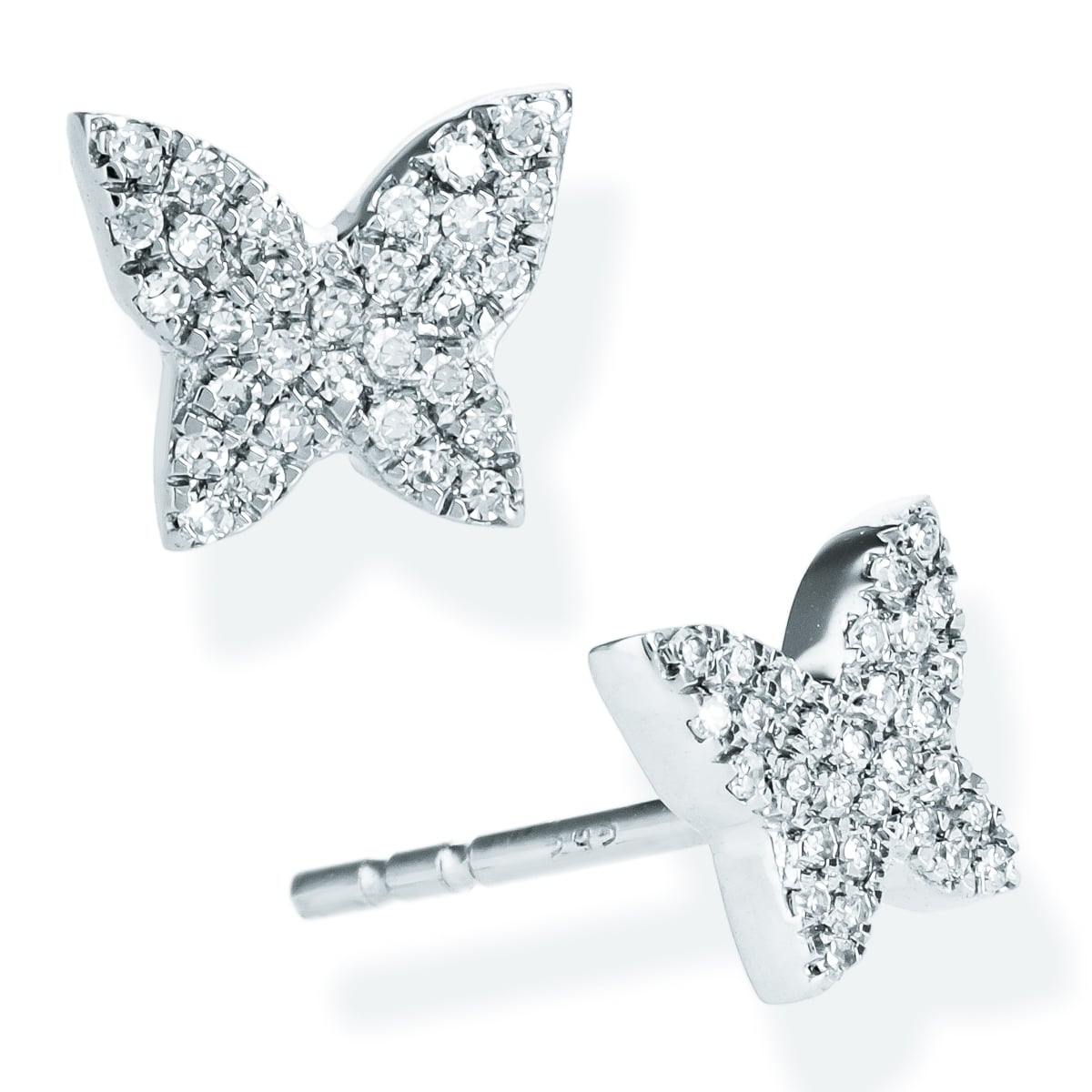 Aretes De Mariposa De Diamantes 0.13 Ct.