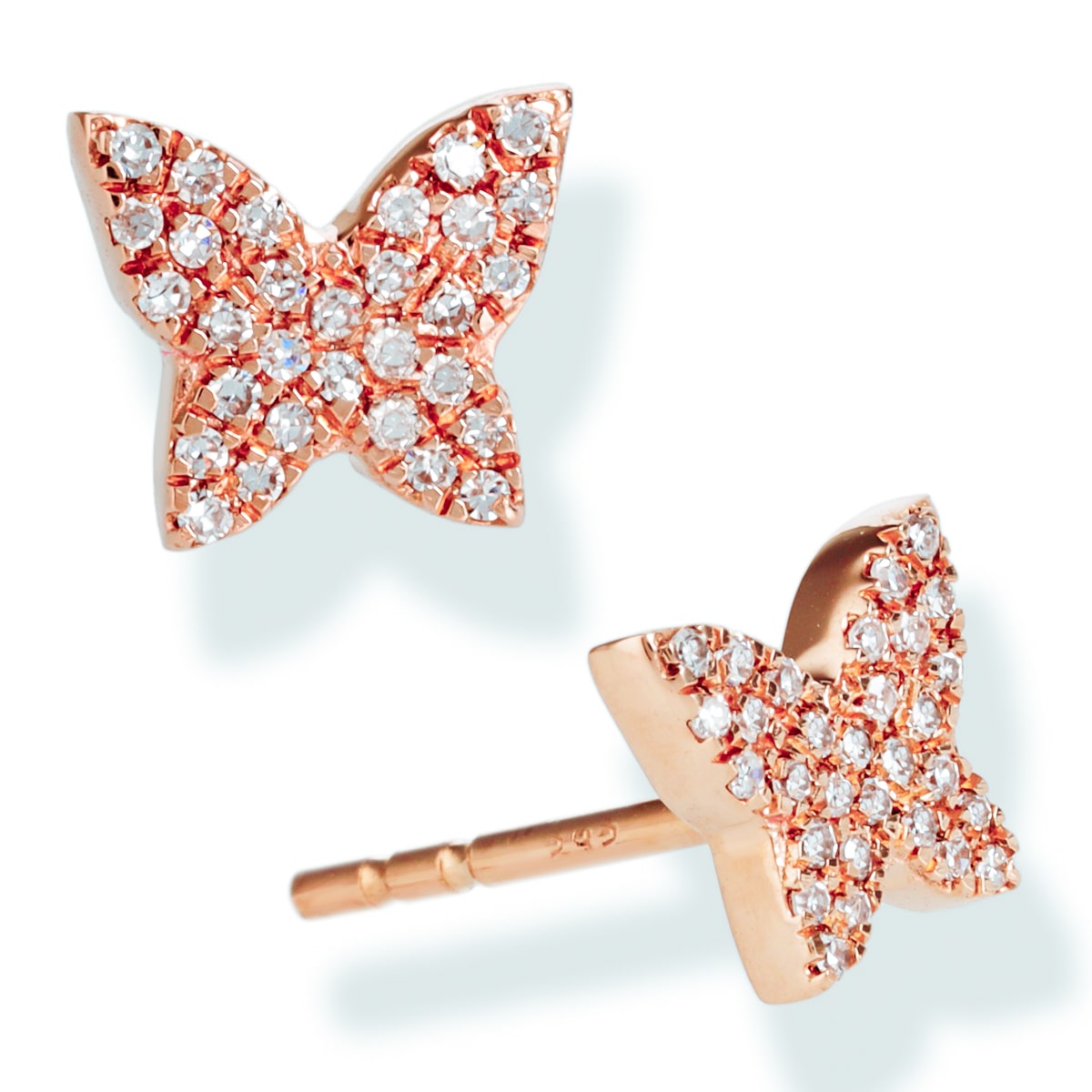 Aretes De Mariposa De Diamantes 0.13 Ct.