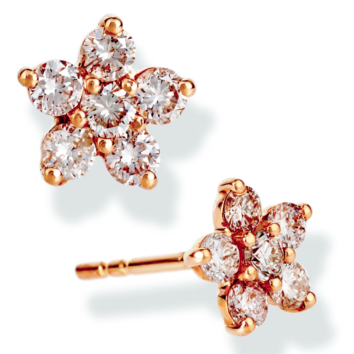 14Kt. Diamond Flower Earring, 0.5 CT