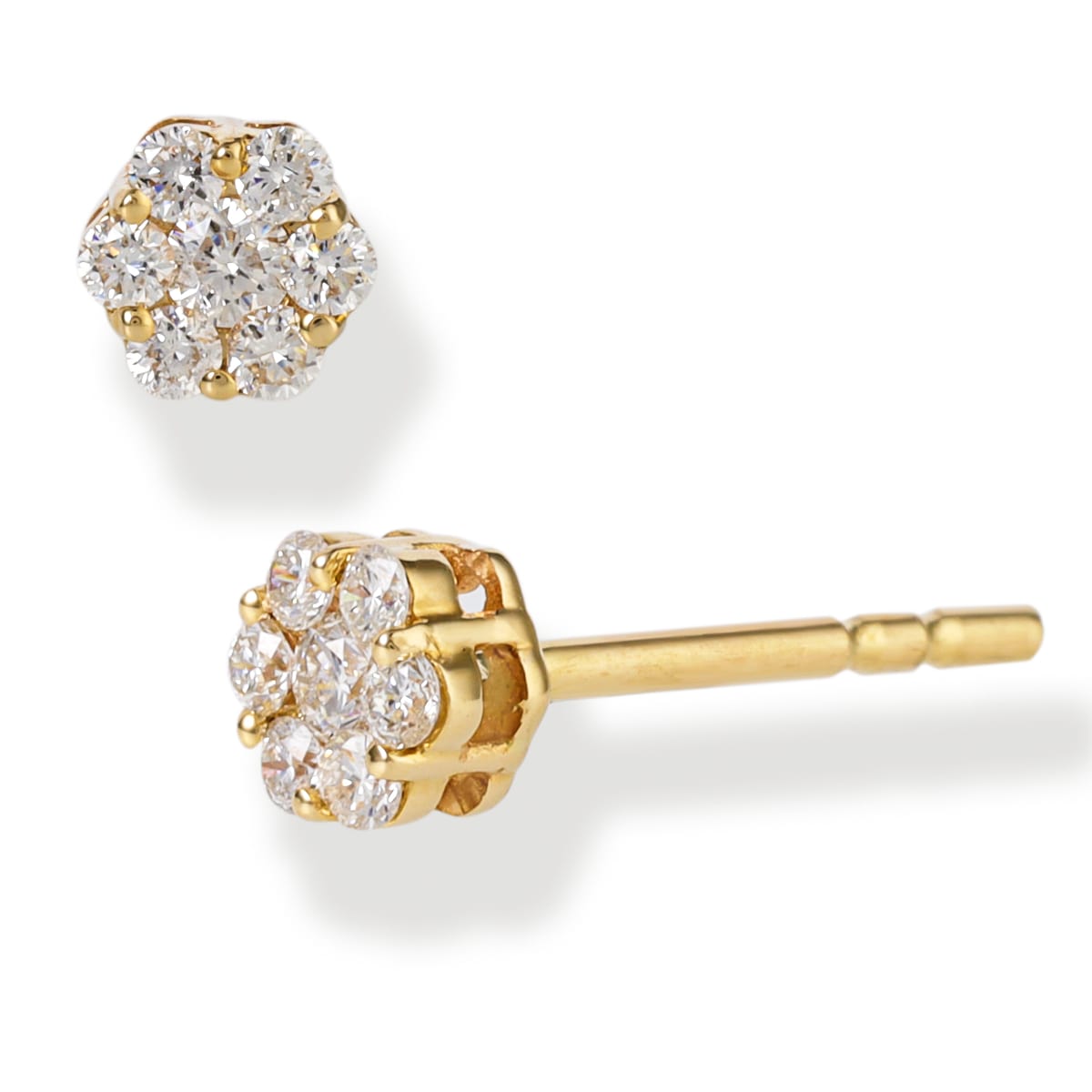 14Kt. Round Diamond Disc Earring, 0.16 CT