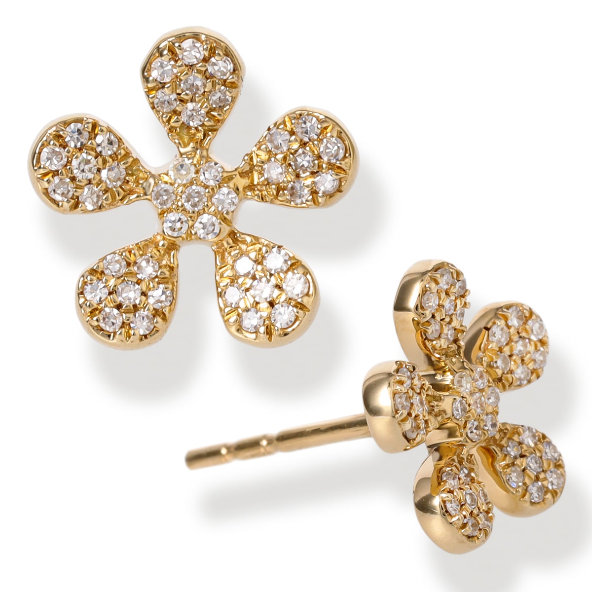 Pendientes En Forma De Flor De Diamante 0.14 Ct.