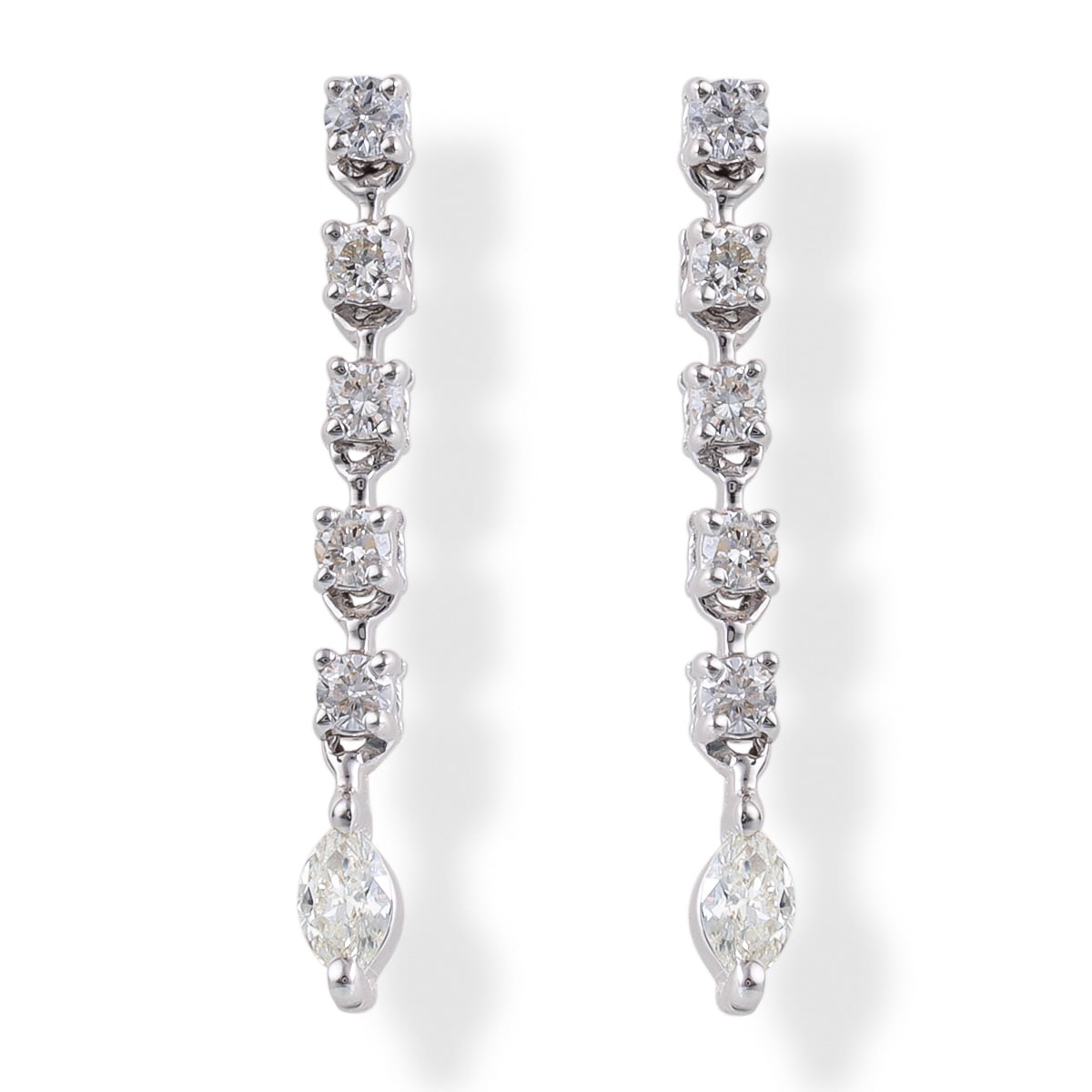 14Kt White Gold Diamond Earrings, 0.29 CT
