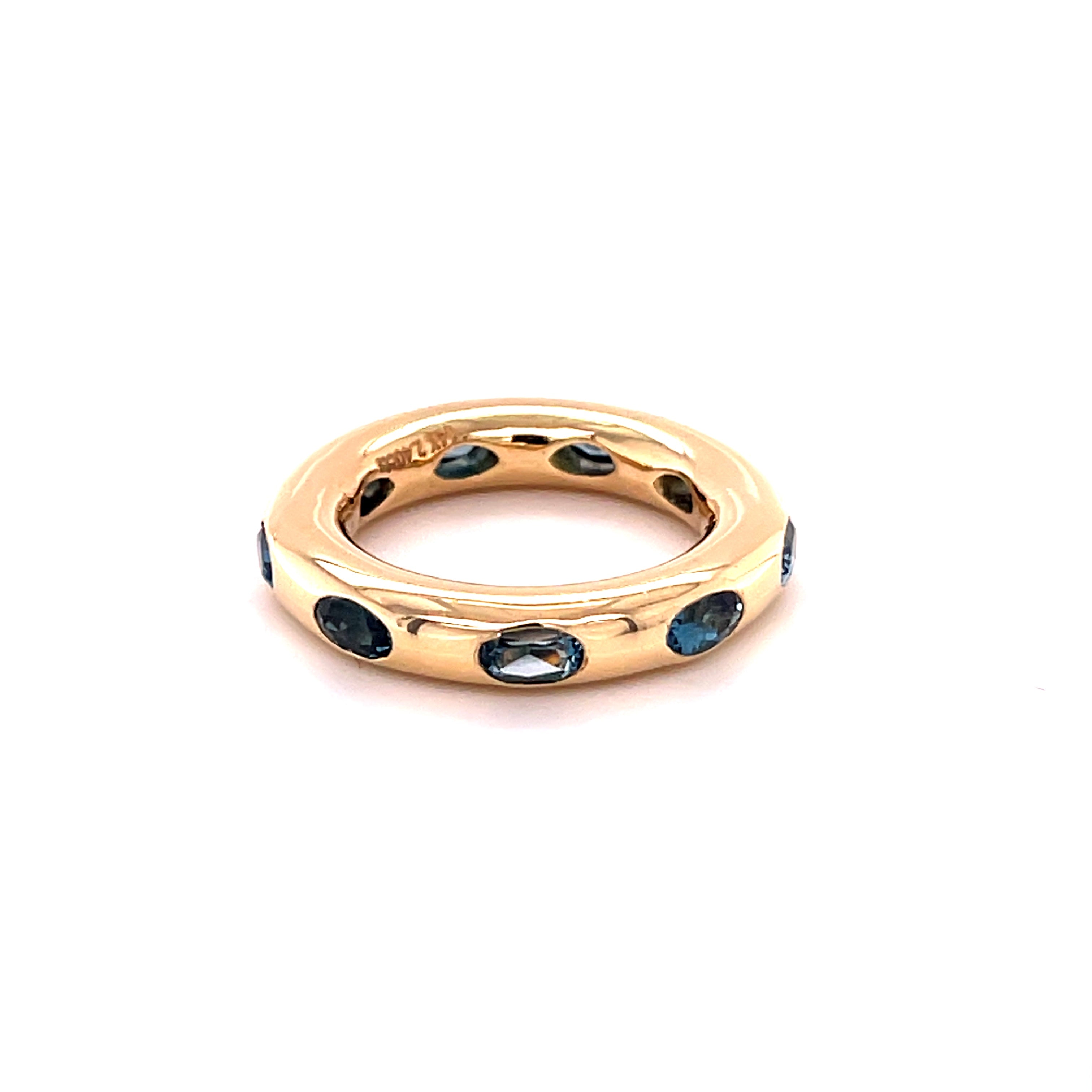 Anillo De Topacio Azul Londres En Oro Amarillo De 14K 2.3 Ct.