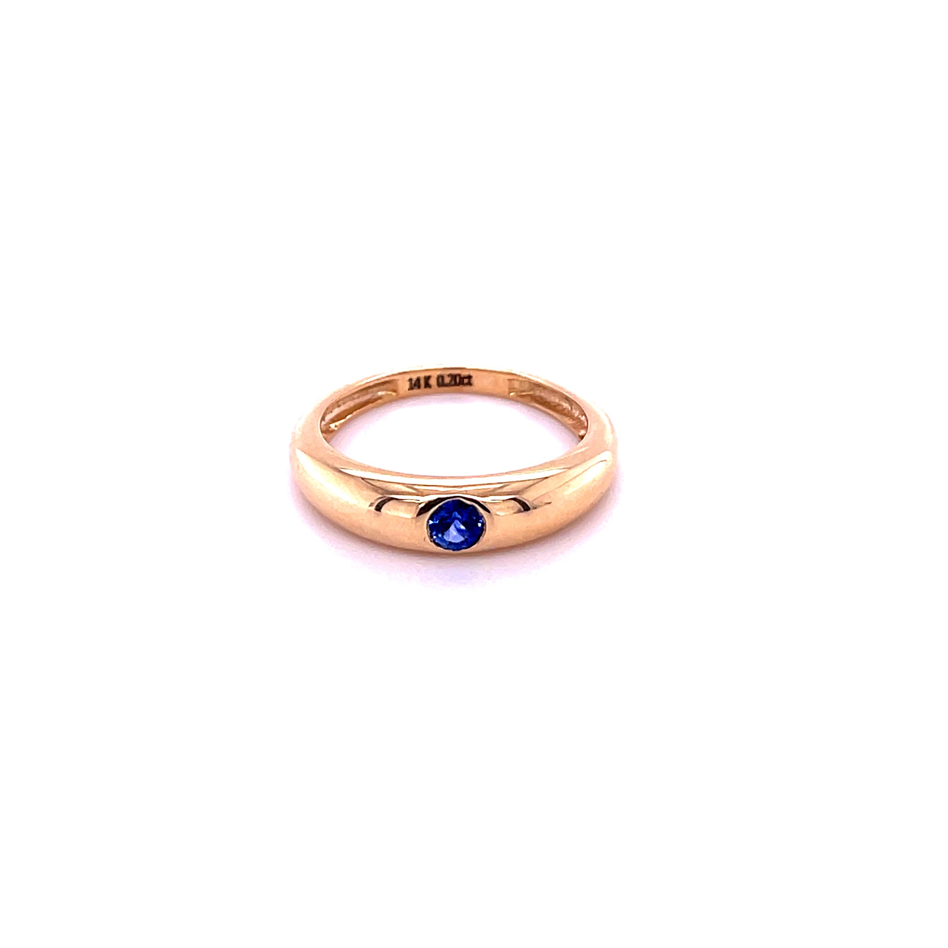 Anillo Zafiro Oro De 14 Kt 0.2 Ct.
