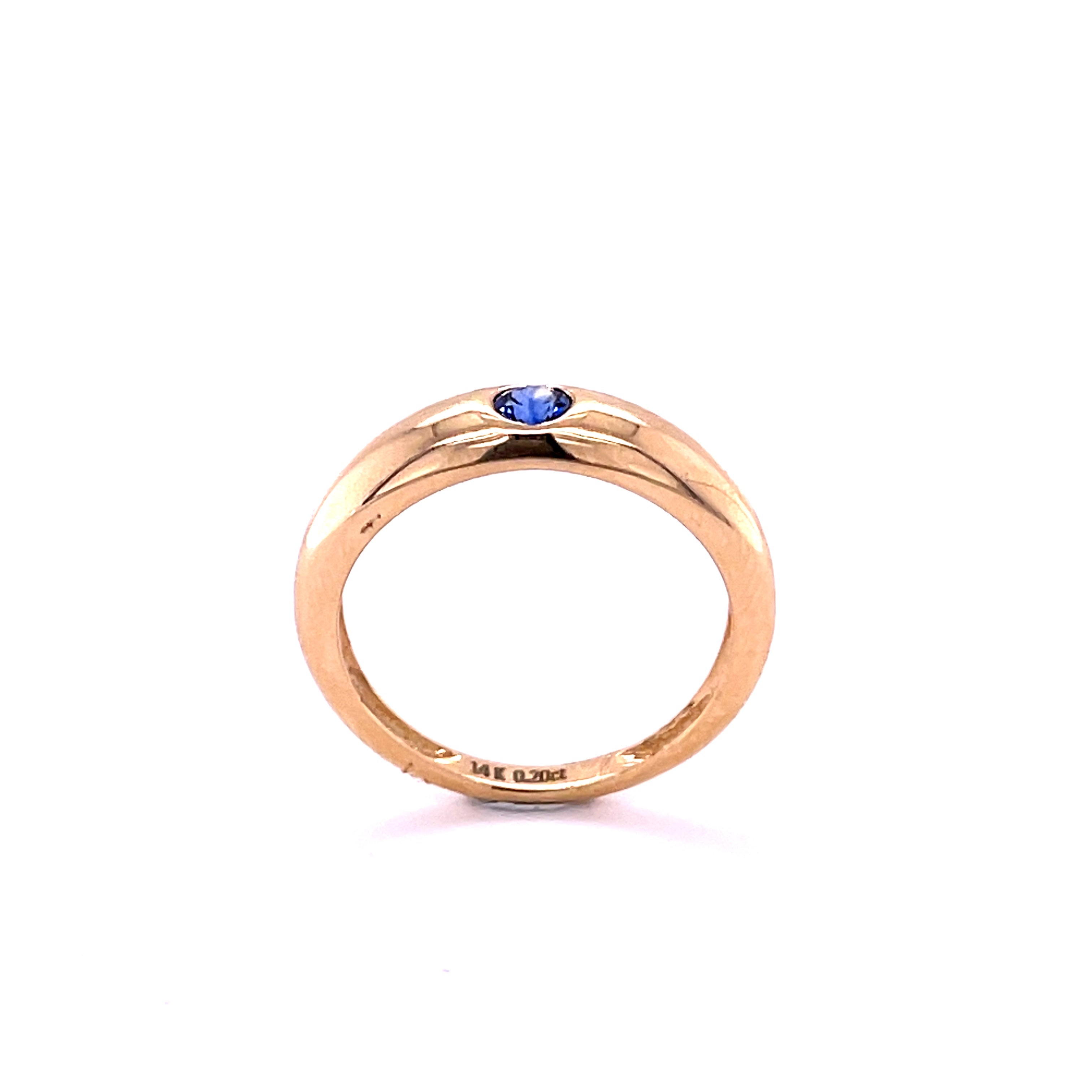 Anillo Zafiro Oro De 14 Kt 0.2 Ct.