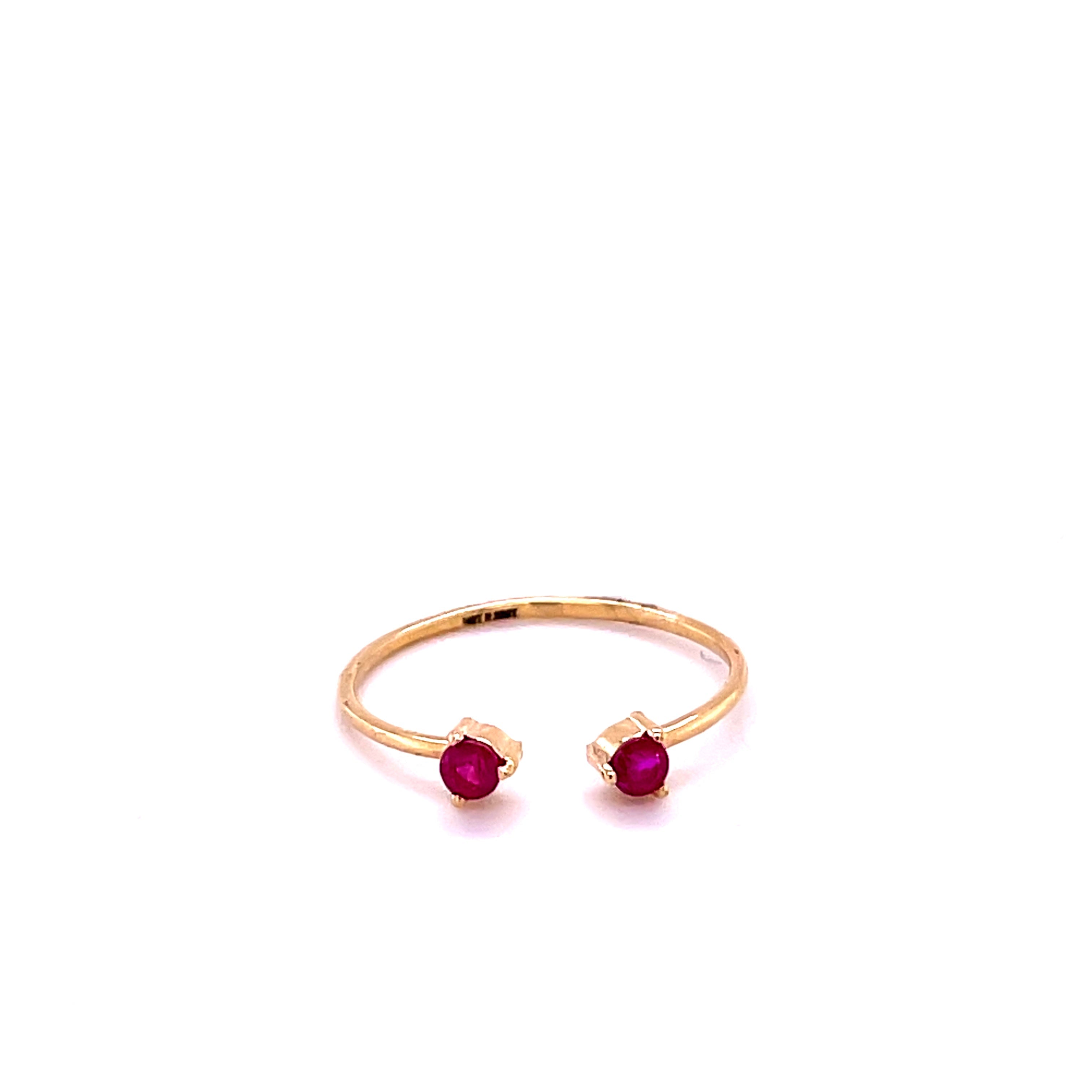 Anillo Rubí De Oro De 14K 0.22 Ct.