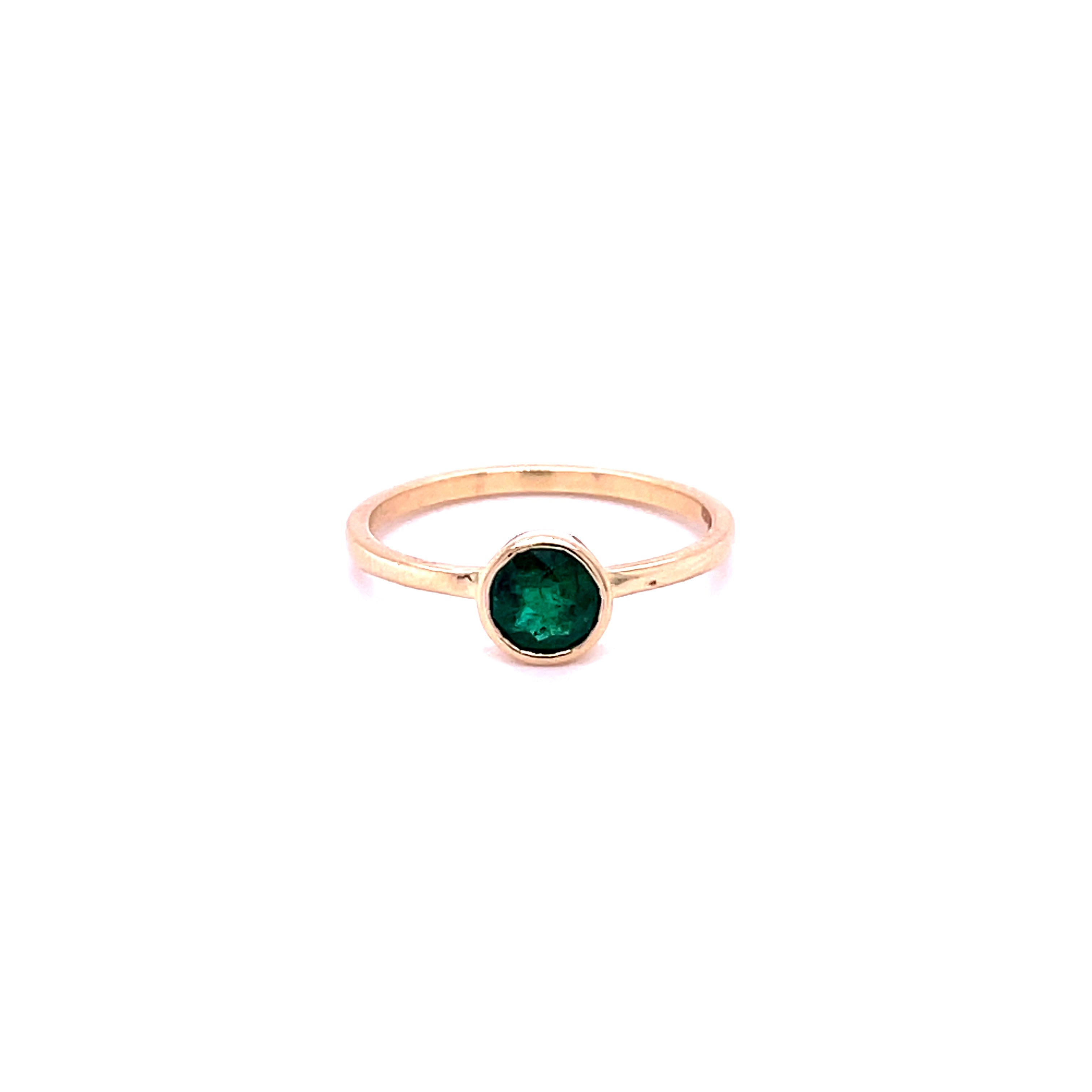 Anillo De Oro Esmeralda De 14 Kt 0.41 Ct.