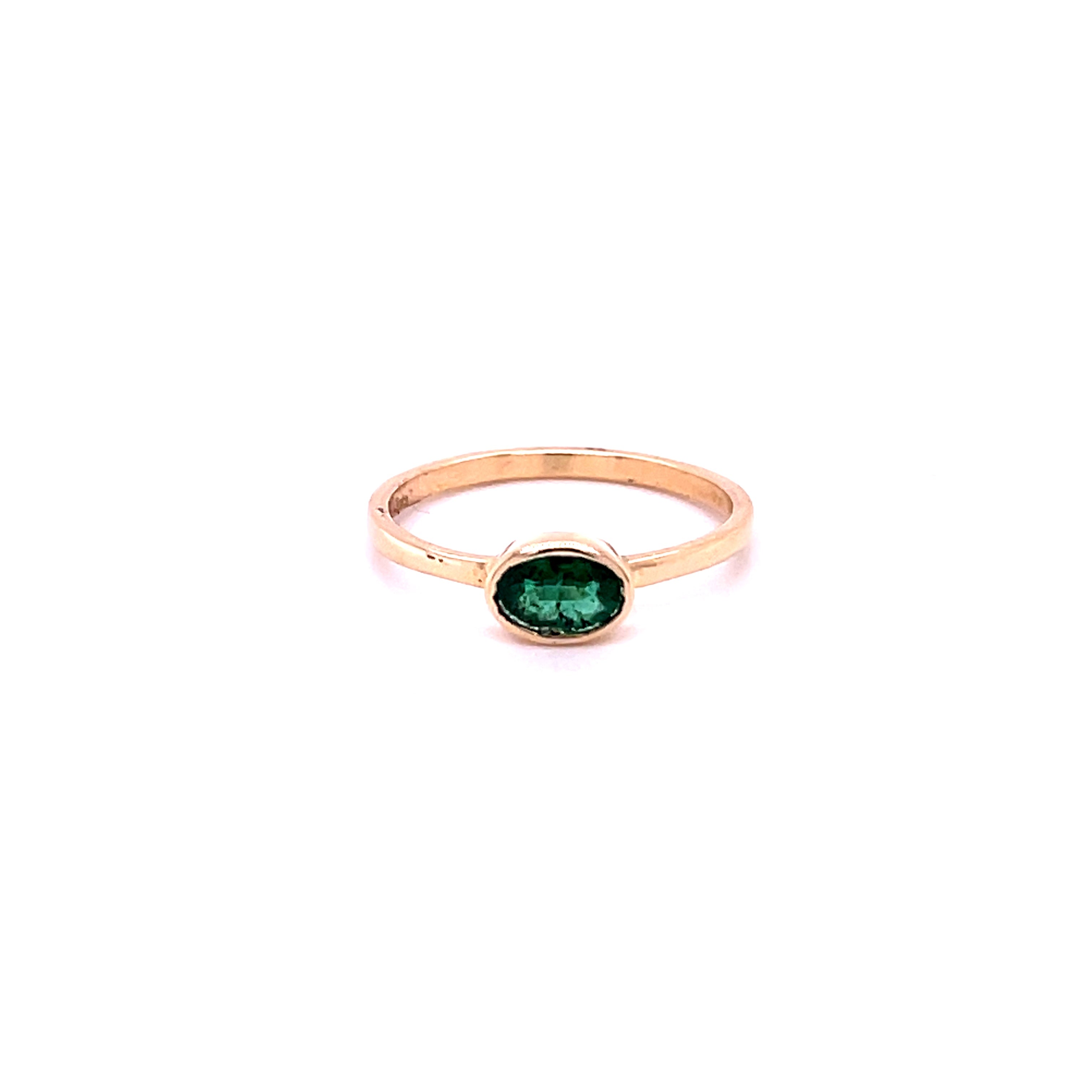 Anillo De Oro Esmeralda De 14 Kt 0.43 Ct.