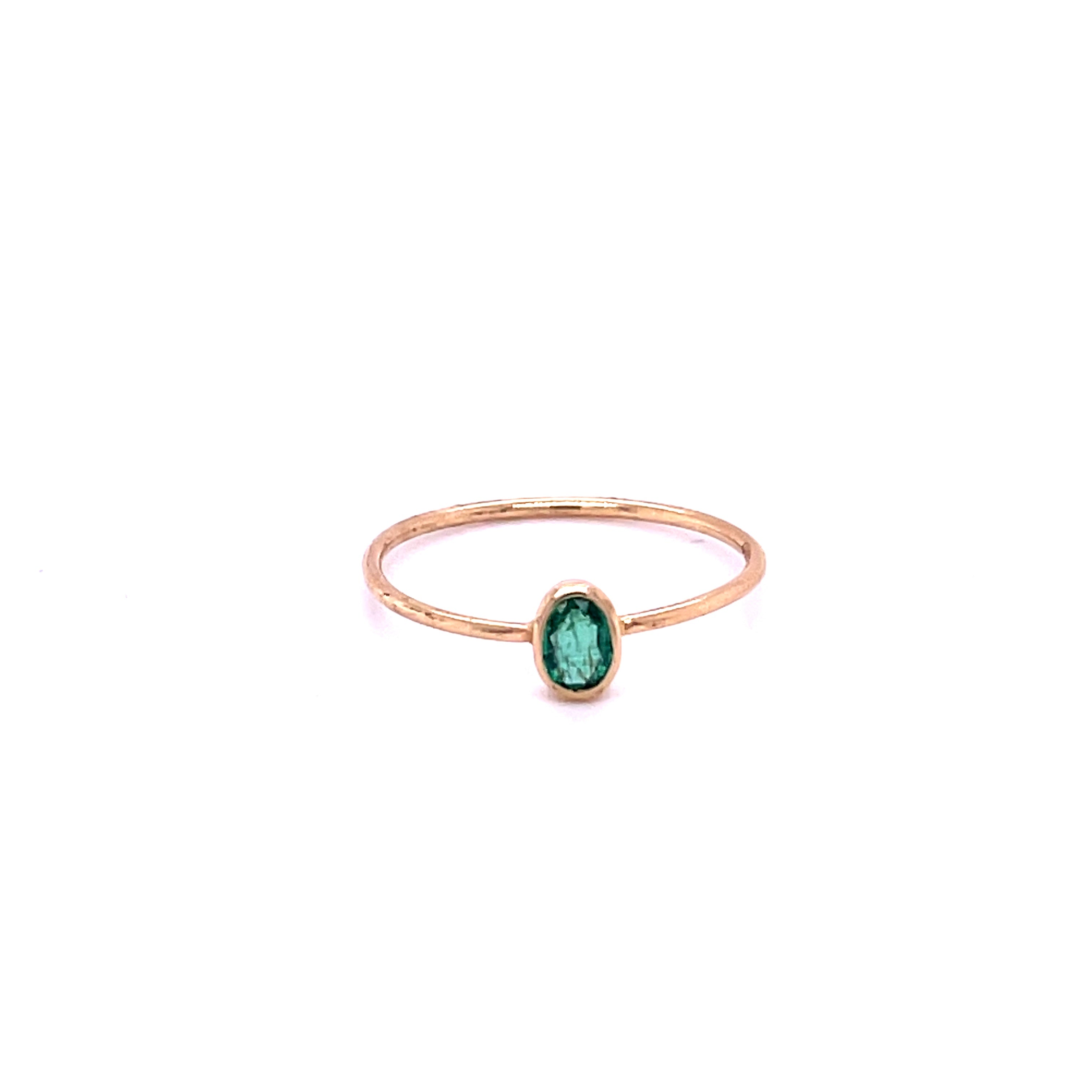 Anillo De Oro Esmeralda De 14K 0.25 Ct.