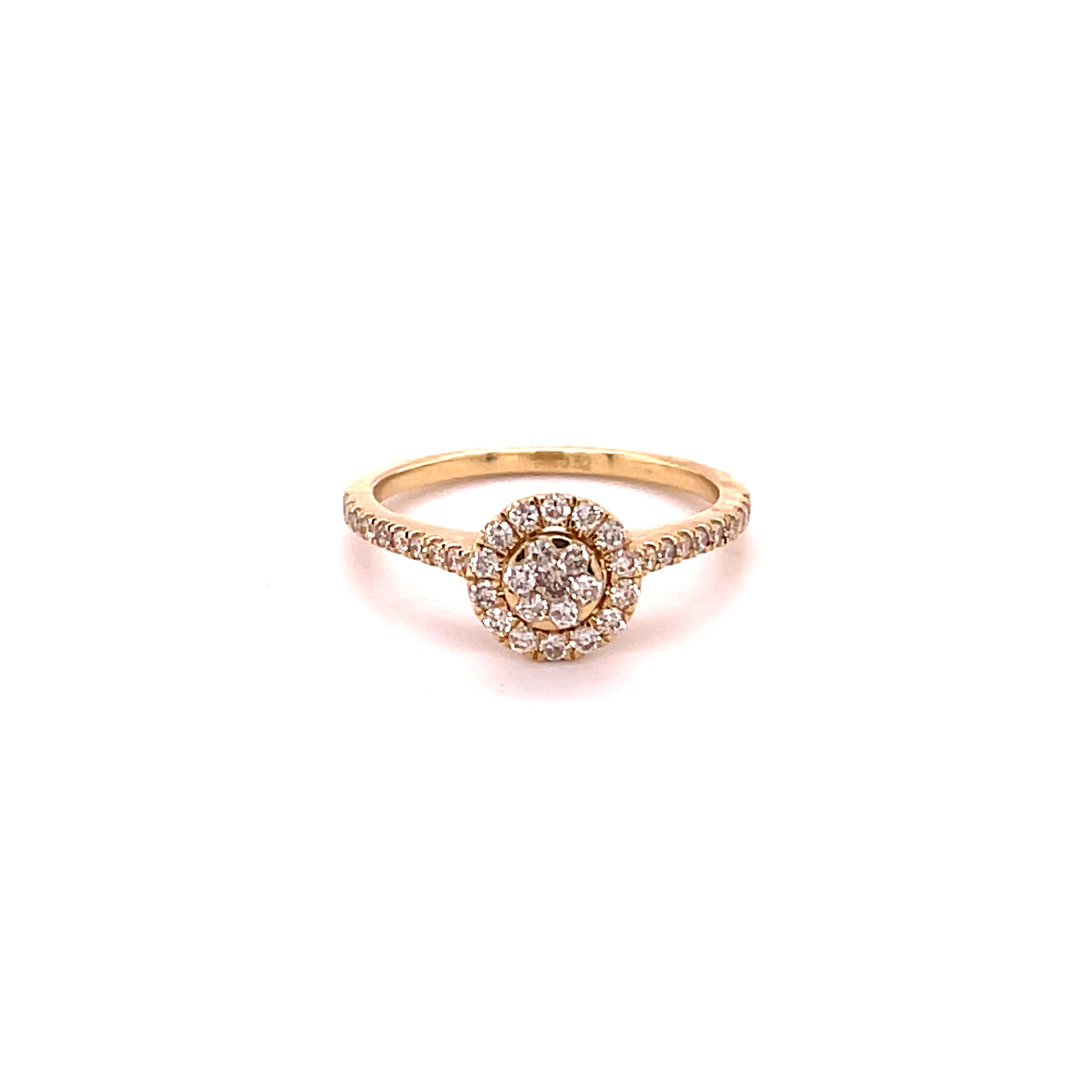 Anillo De Diamantes Oro 14K De 14K 0.52 Ct.