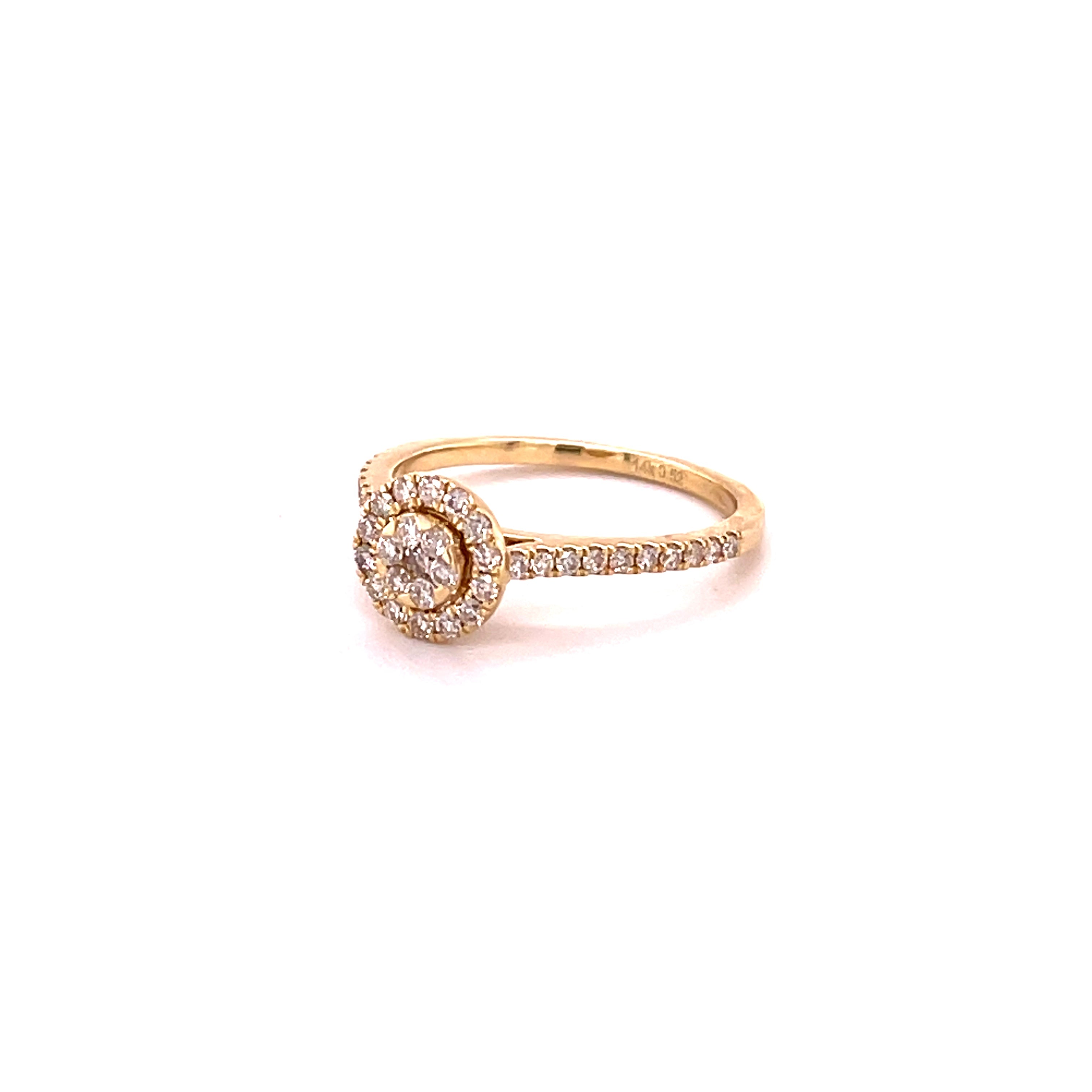 Anillo De Diamantes Oro 14K De 14K 0.52 Ct.