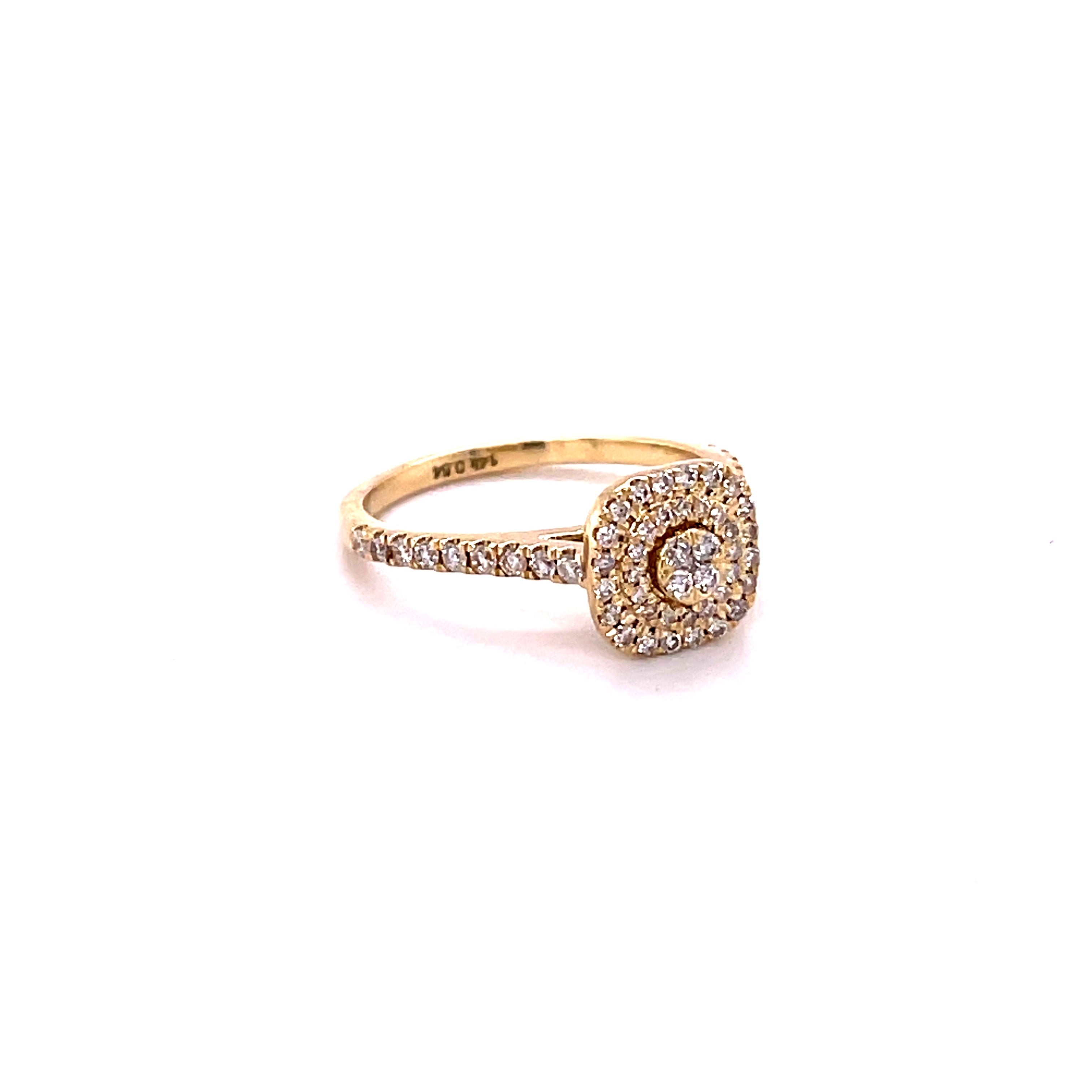 Anillo De Diamantes De Oro De 14 Kt 0.54 Ct.
