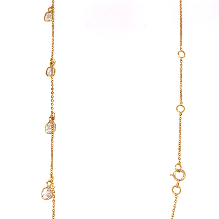 Collar De Oro De 18 Quilates Con Corte De Diamante 1.4 Ct.