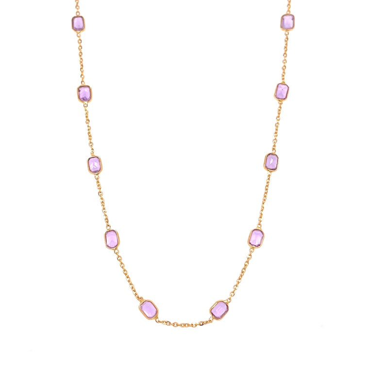 Collar de Zafiro Rosa & Zafiro en Oro Rosa de 18K 3.71ct