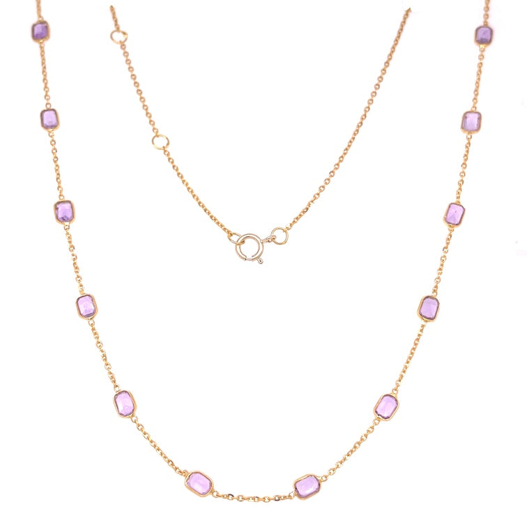 Collar de Zafiro Rosa & Zafiro en Oro Rosa de 18K 3.71ct