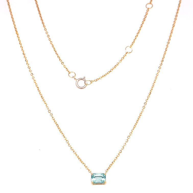 Colgante Esmeralda De Oro De 14 Kt 0.54 Ct.