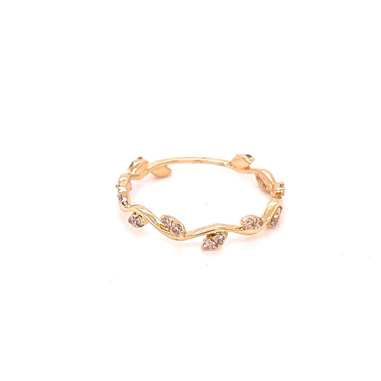 Anillo De Diamantes De Oro De 14 Kt 0.24 Ct.