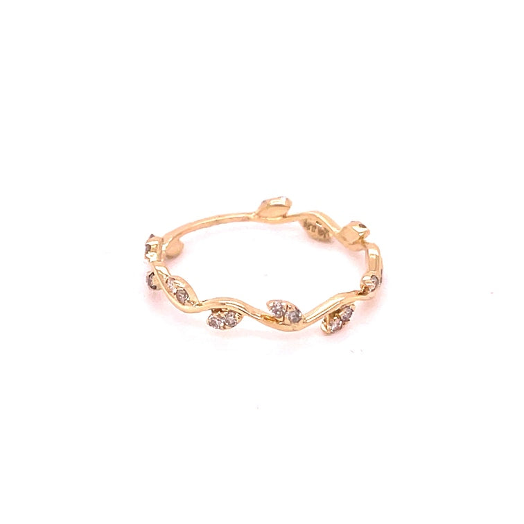 Anillo De Diamantes De Oro De 14 Kt 0.24 Ct.