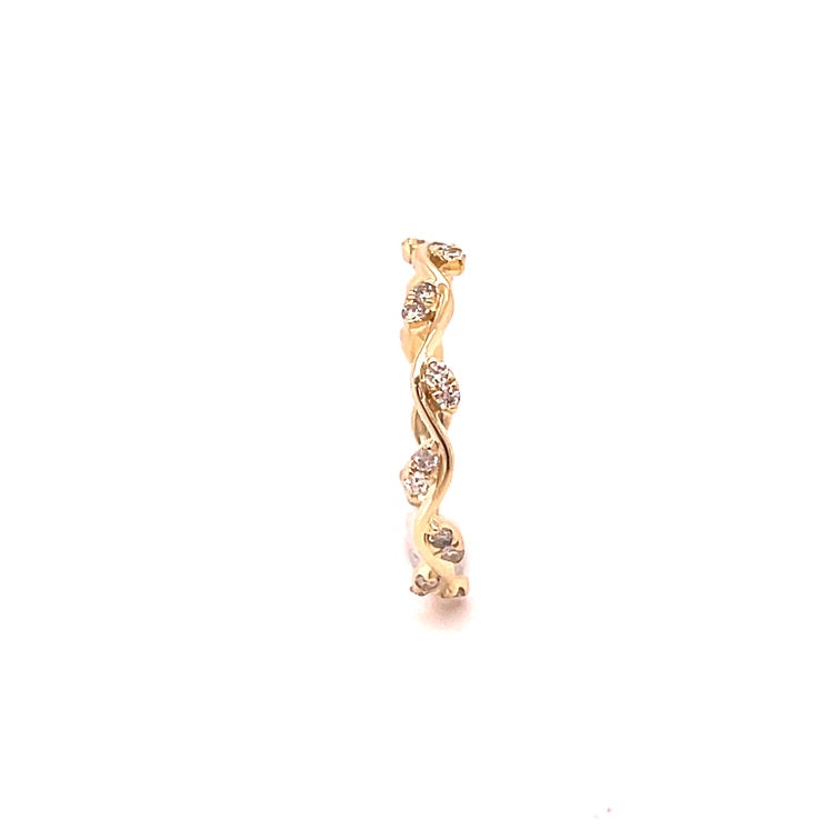 Anillo De Diamantes De Oro De 14 Kt 0.24 Ct.
