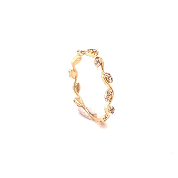 Anillo De Diamantes De Oro De 14 Kt 0.24 Ct.