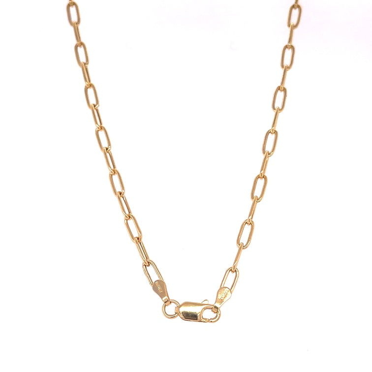 Collar De Clip Hueco De Oro Amarillo De 14Kt  3.90 G