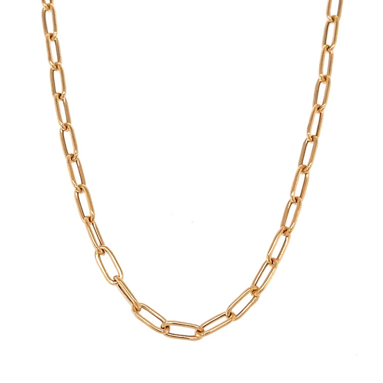 Collar De Clip Hueco De Oro Amarillo De 14Kt  3.90 G