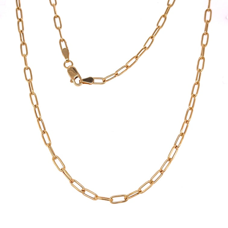 Collar De Clip Hueco De Oro Amarillo De 14Kt  3.90 G