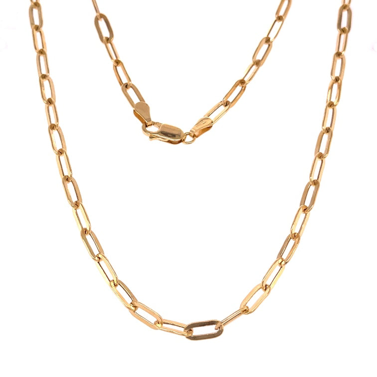 Collar De Clip Hueco De Oro Amarillo De 14Kt  5.90 G